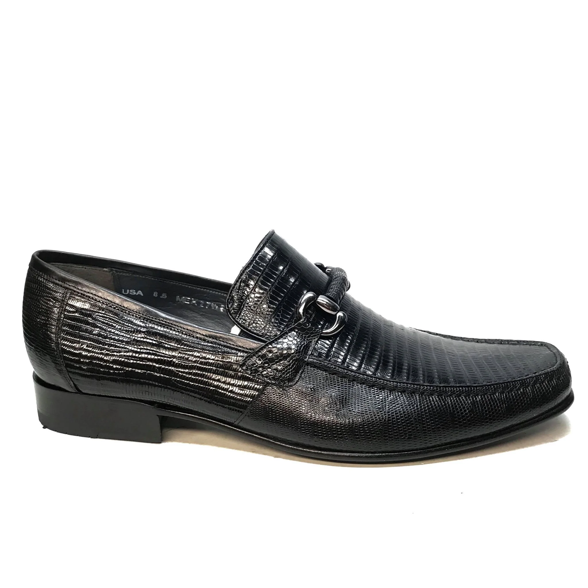 Los Altos Men's All Over Lizard Buckled Dress Loafers - Image 9