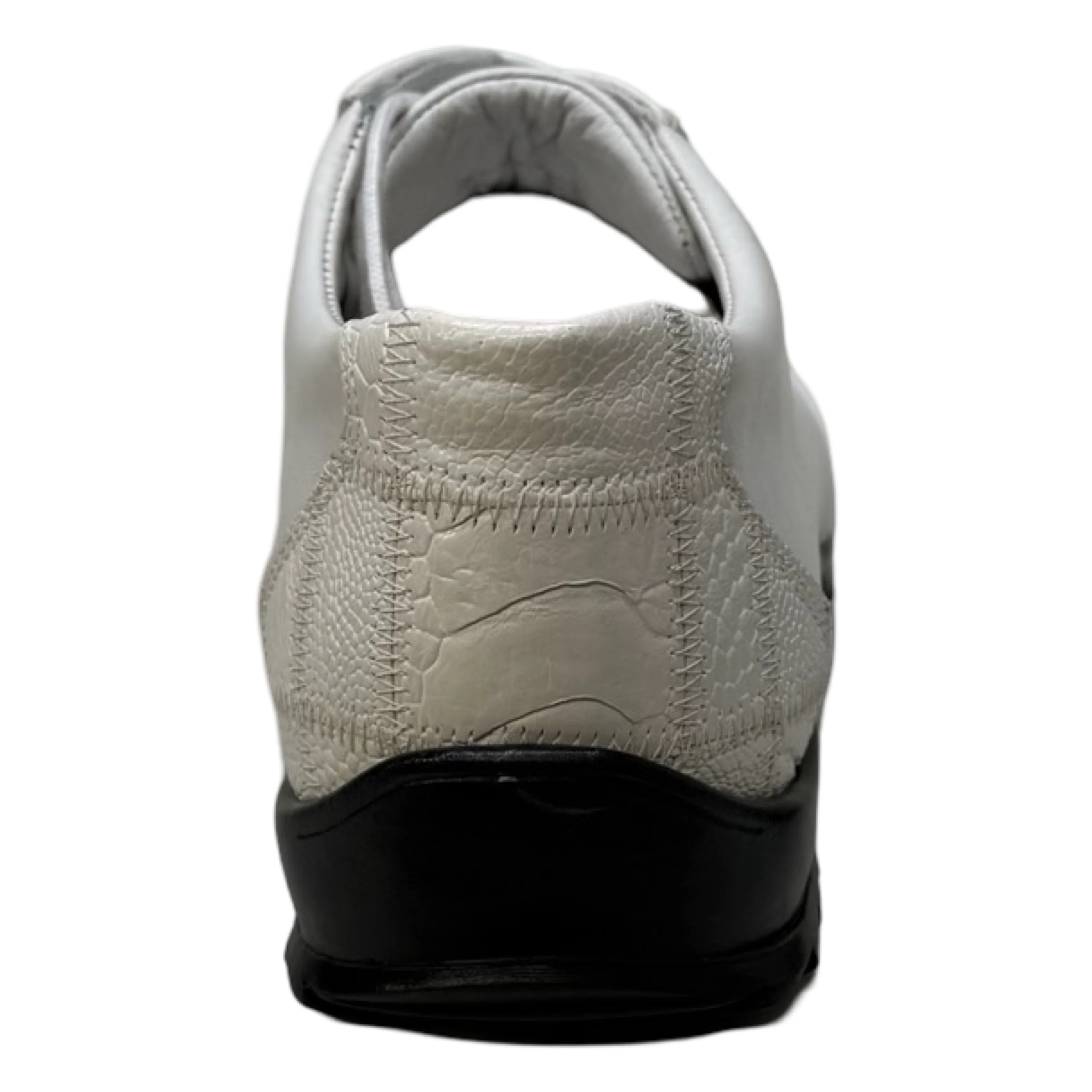 Los Altos White Ostrich Leg Lace Up Sneakers - Image 5