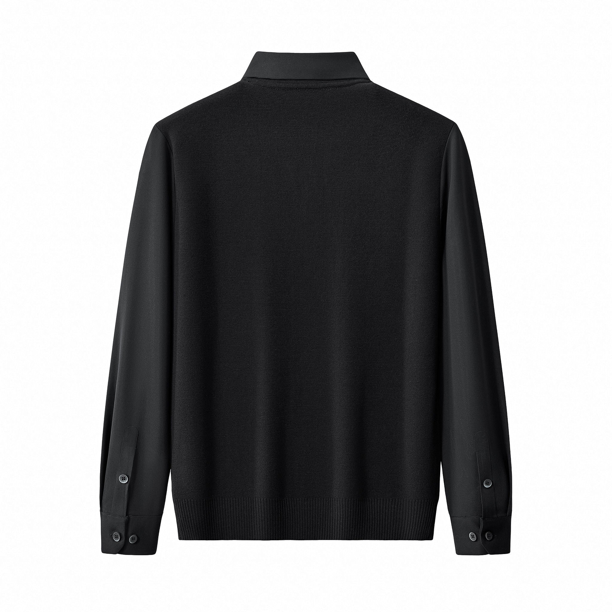 Lustre Knit LS Polo BLACK/BLACK - Image 2