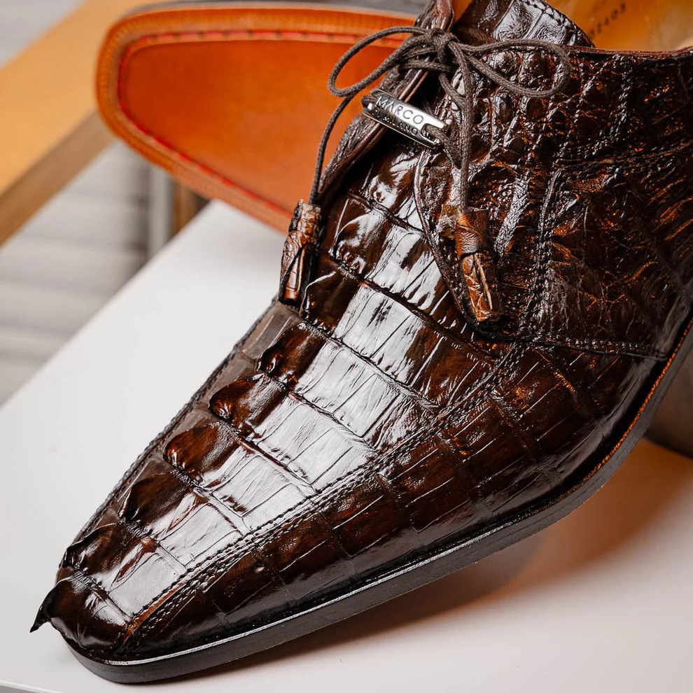 Marco Di Milano Cancun Brown Caiman Crocodile Tail Dress Shoes - Image 13