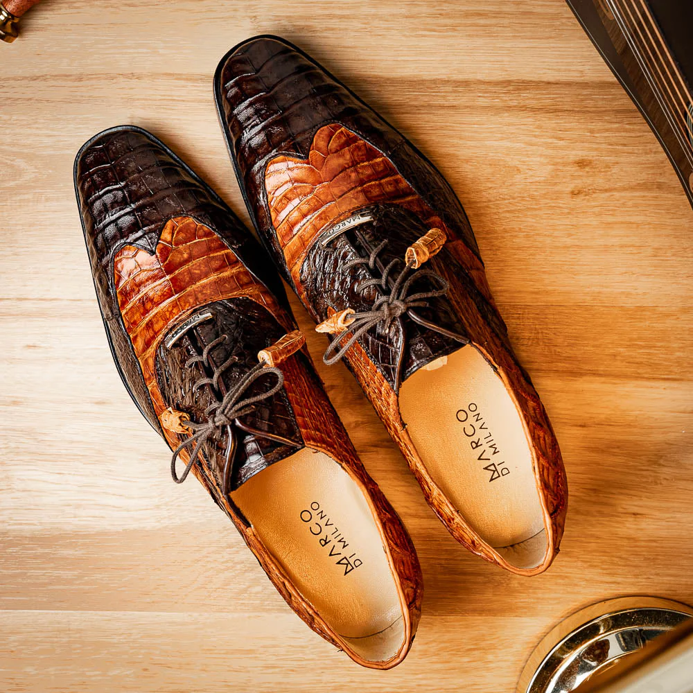 Marco Di Milano Luciano Brown / Cognac Caiman Crocodile Dress Shoes - Image 12