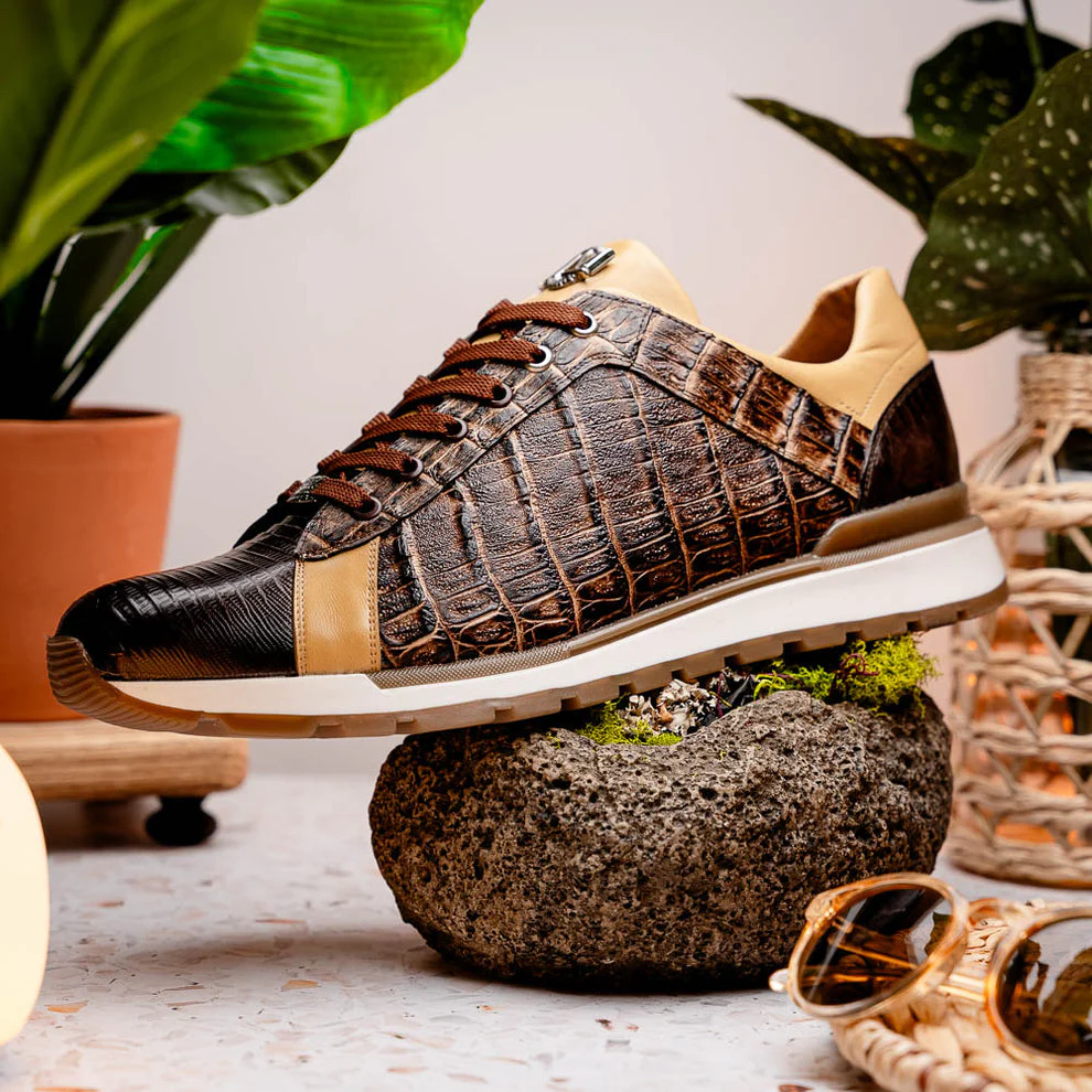 Marco Di Milano Portici Orix Brown Caiman Crocodile & Lizard Sneakers - Image 10