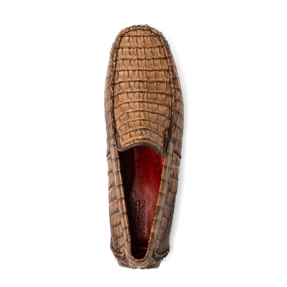 Marco Di Milano Remo Stone Washed Brown Crocodile Loafers - Image 4