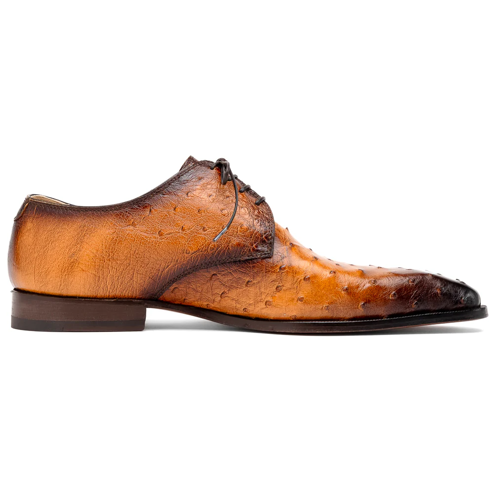 Mauri 1056/2 Dillinger Ostrich Derby Shoes Light Rust / Dirty Gold - Image 3