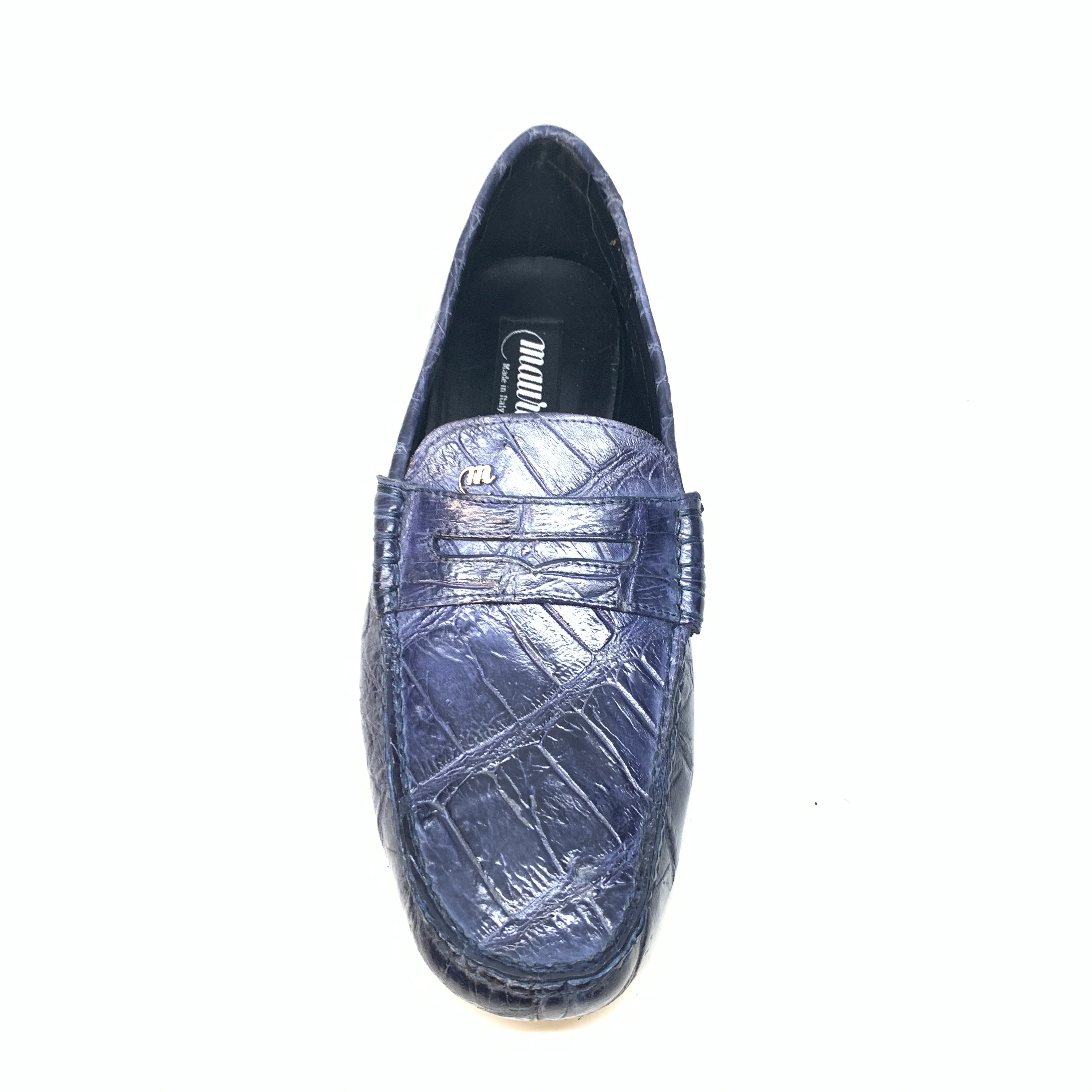 Mauri 3128 Wonder Blue Ercole Alligator Driving Loafers - Image 3