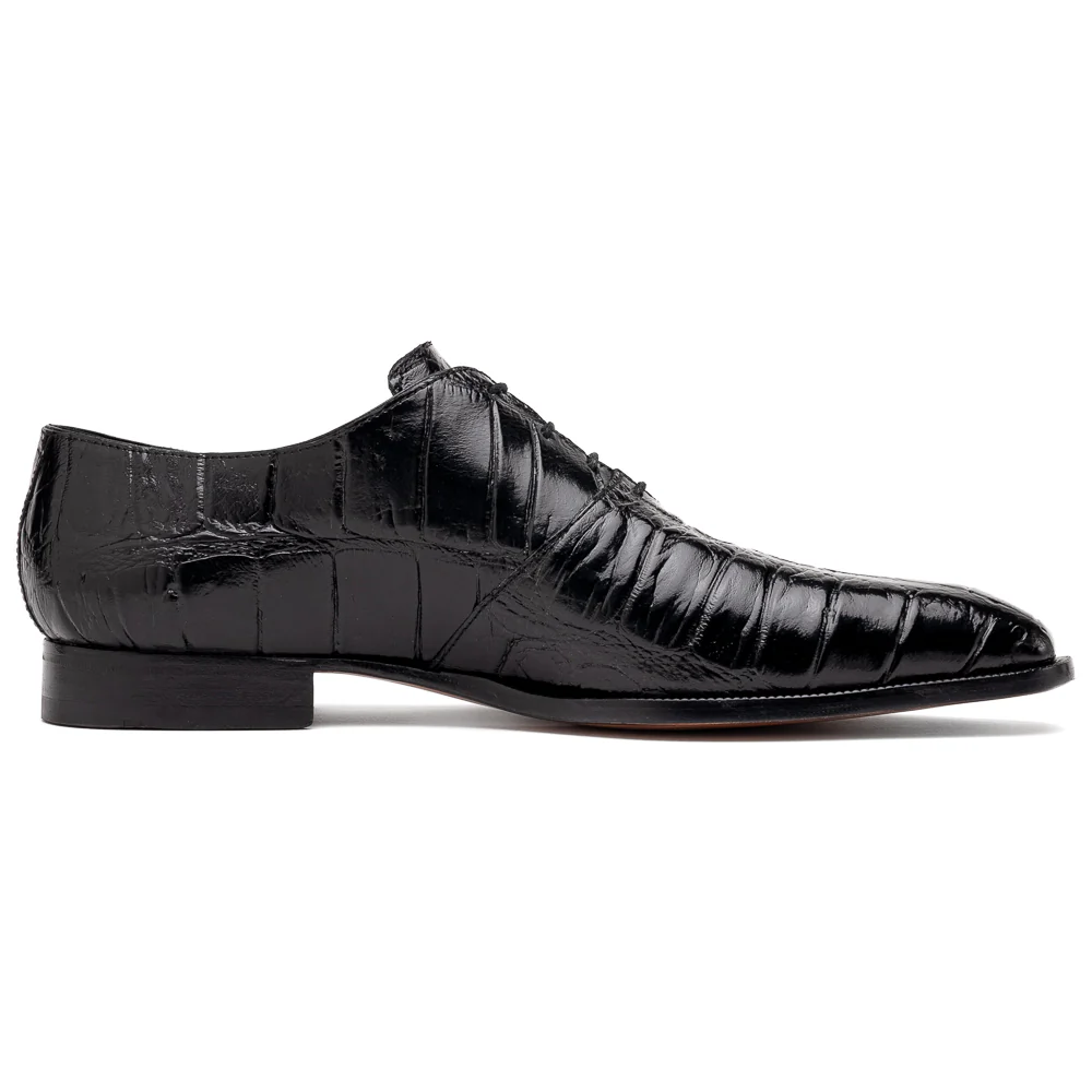 Mauri 3227 Alligator / Hornback Oxford Shoes Black / Light Grey - Image 2