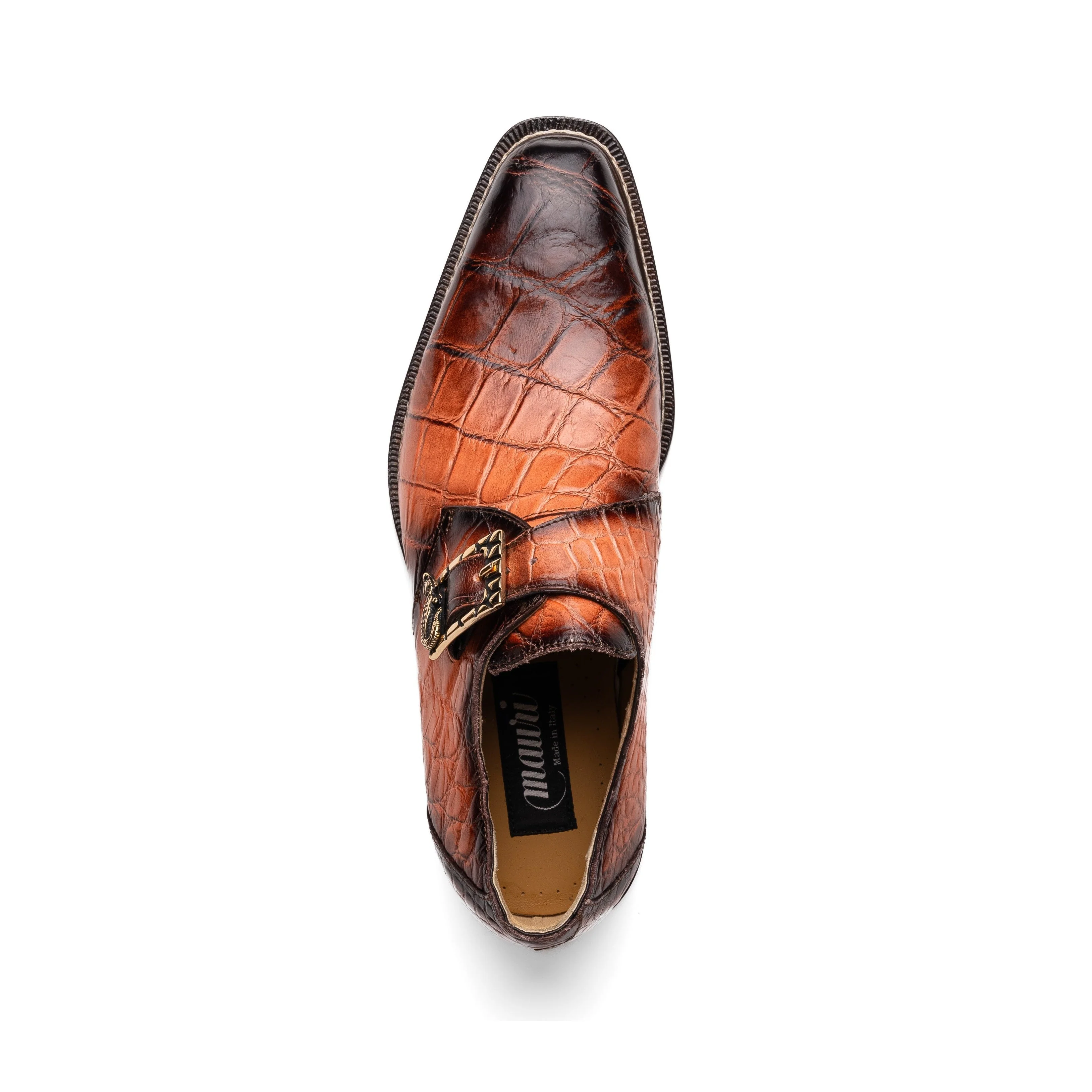 MAURI 3281/2 NITTI PEACH & T.MORO ALLIGATOR MONK-STRAP DRESS SHOES - Image 2