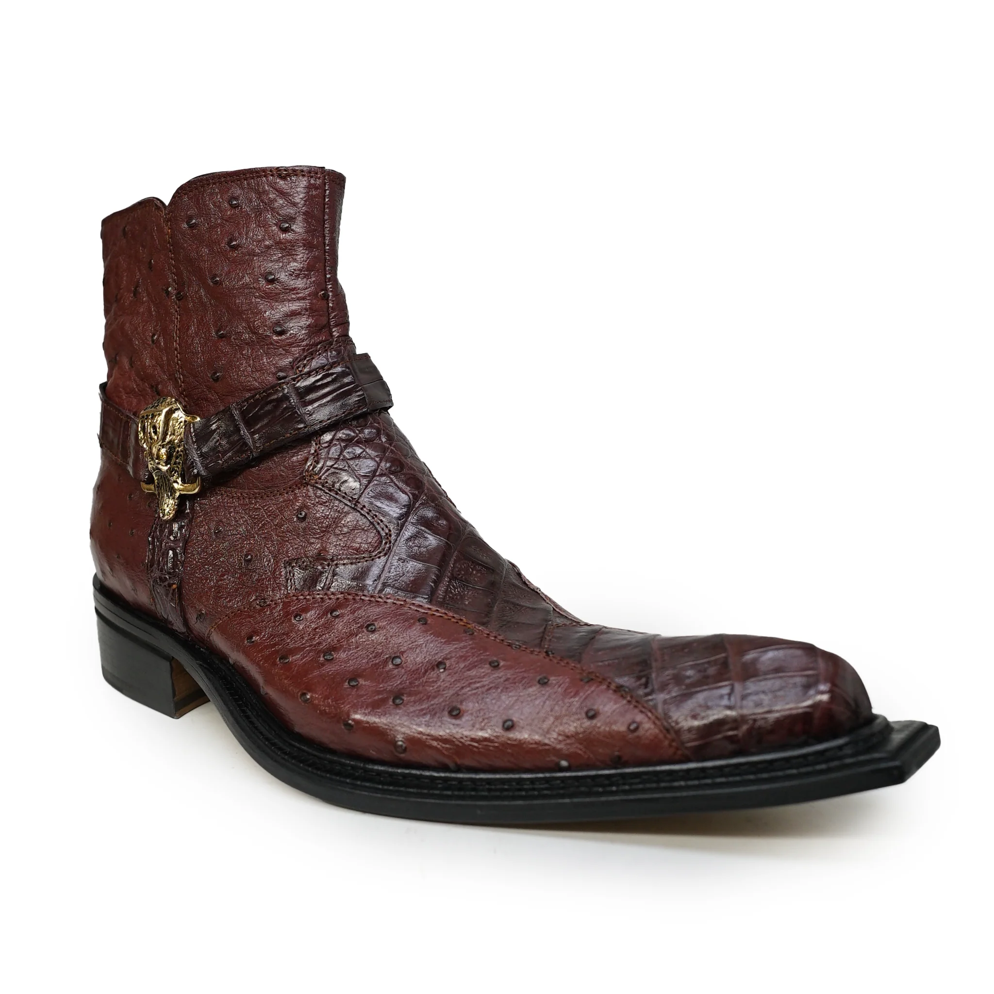 Mauri 42844 Crocodile & Ostrich Quill Ankle Dress Boot - Image 2