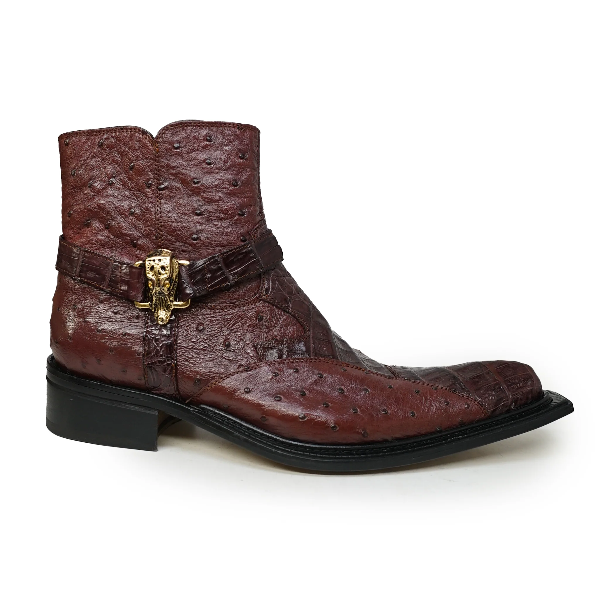 Mauri 42844 Crocodile & Ostrich Quill Ankle Dress Boot - Image 3