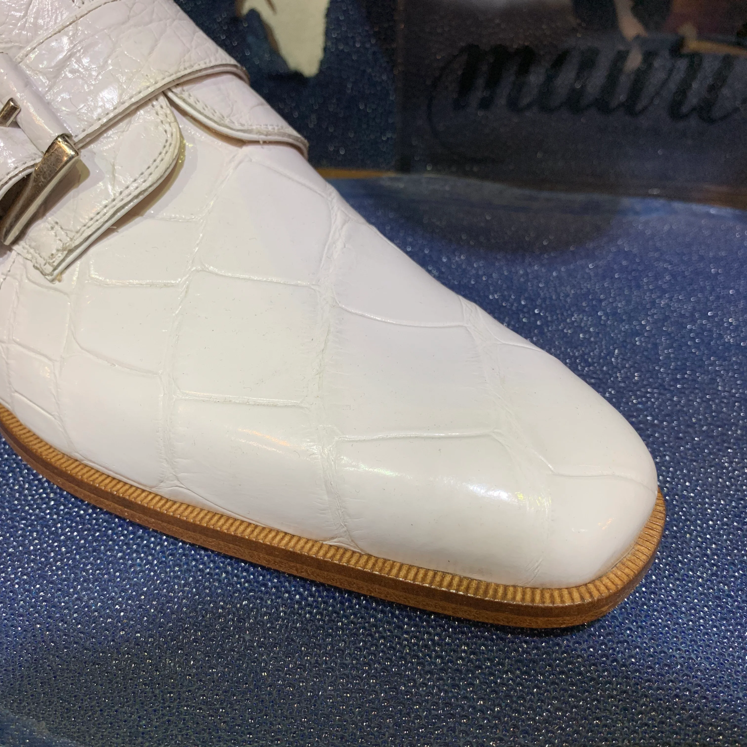 Mauri 4853 White Alligator Body Monk Strap Dress Shoes - Image 4