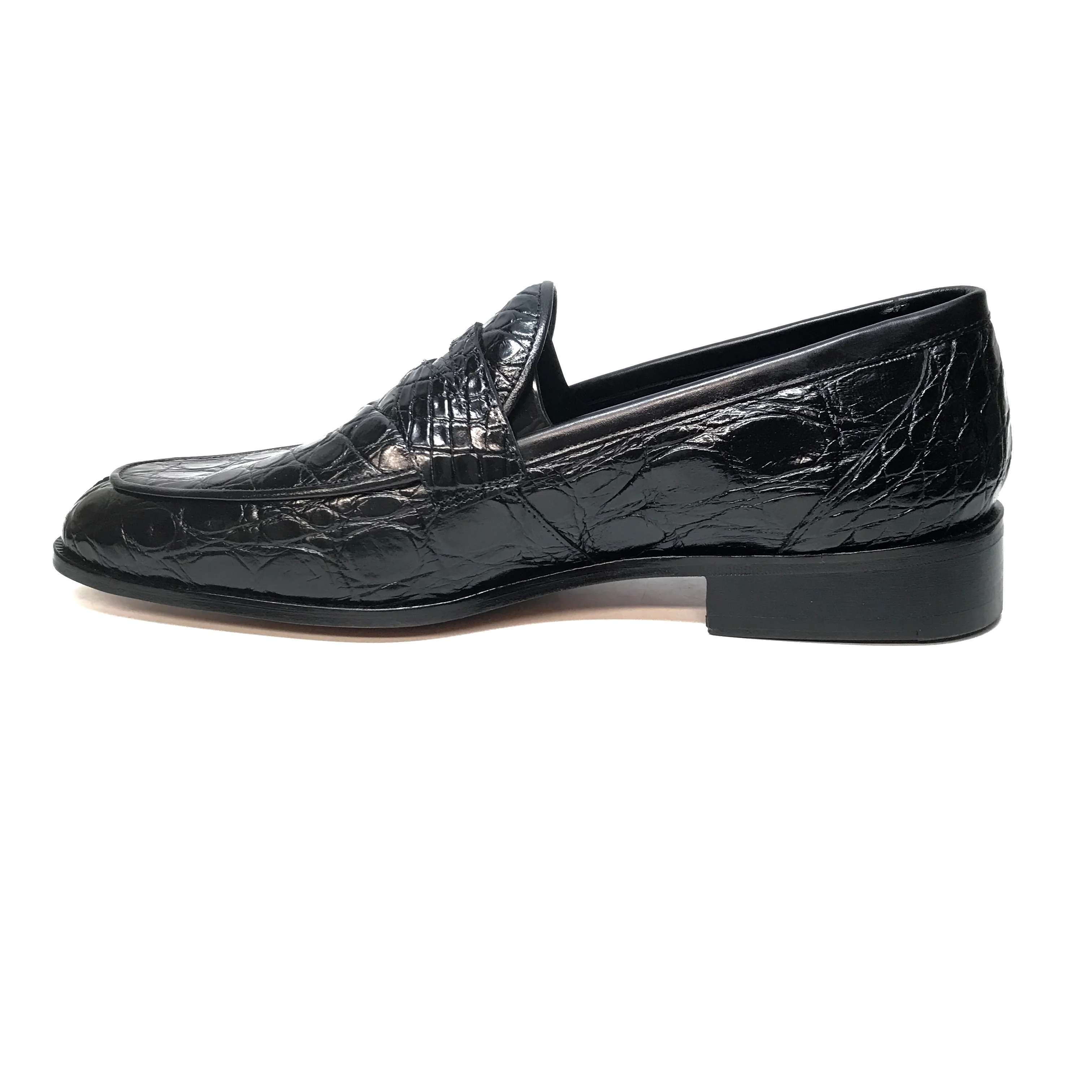 Mauri 4862 Black Alligator Belly Penny Loafers - Image 6