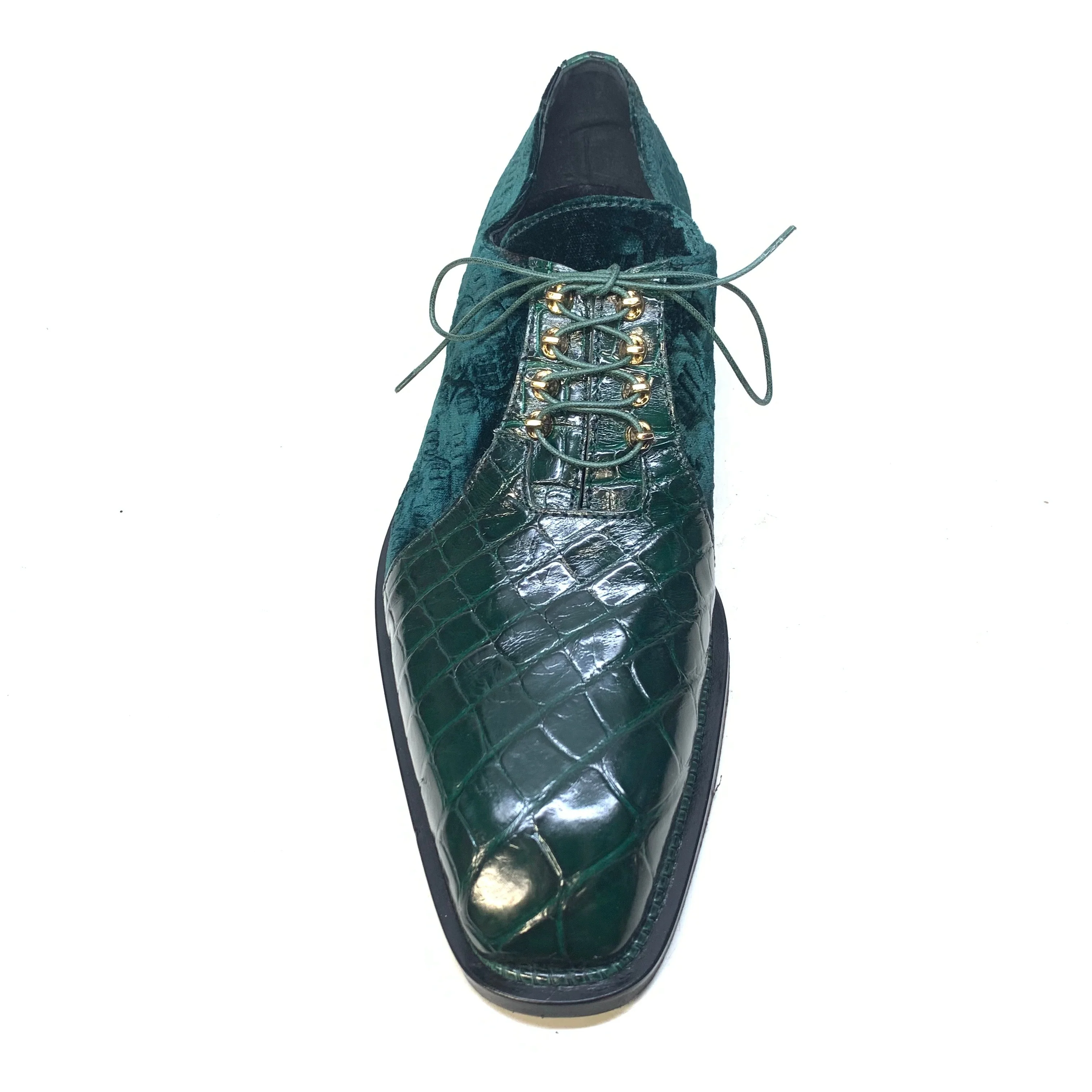 Mauri 4948 Lenox Body Alligator/ Velvet Embossed, Hunter Green - Image 4