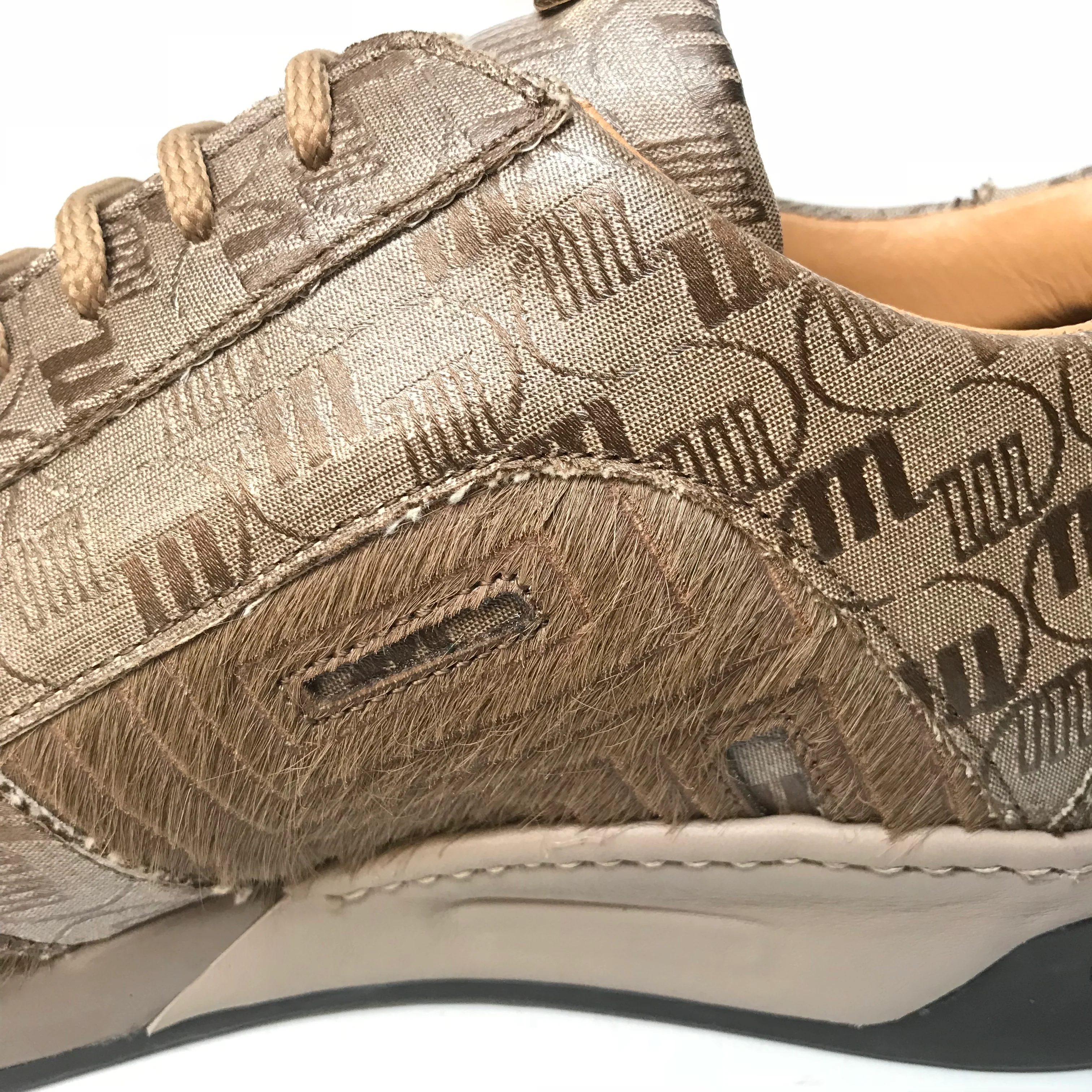 Mauri 8587 Beige Pony Baby Crocodile Sneakers - Image 4