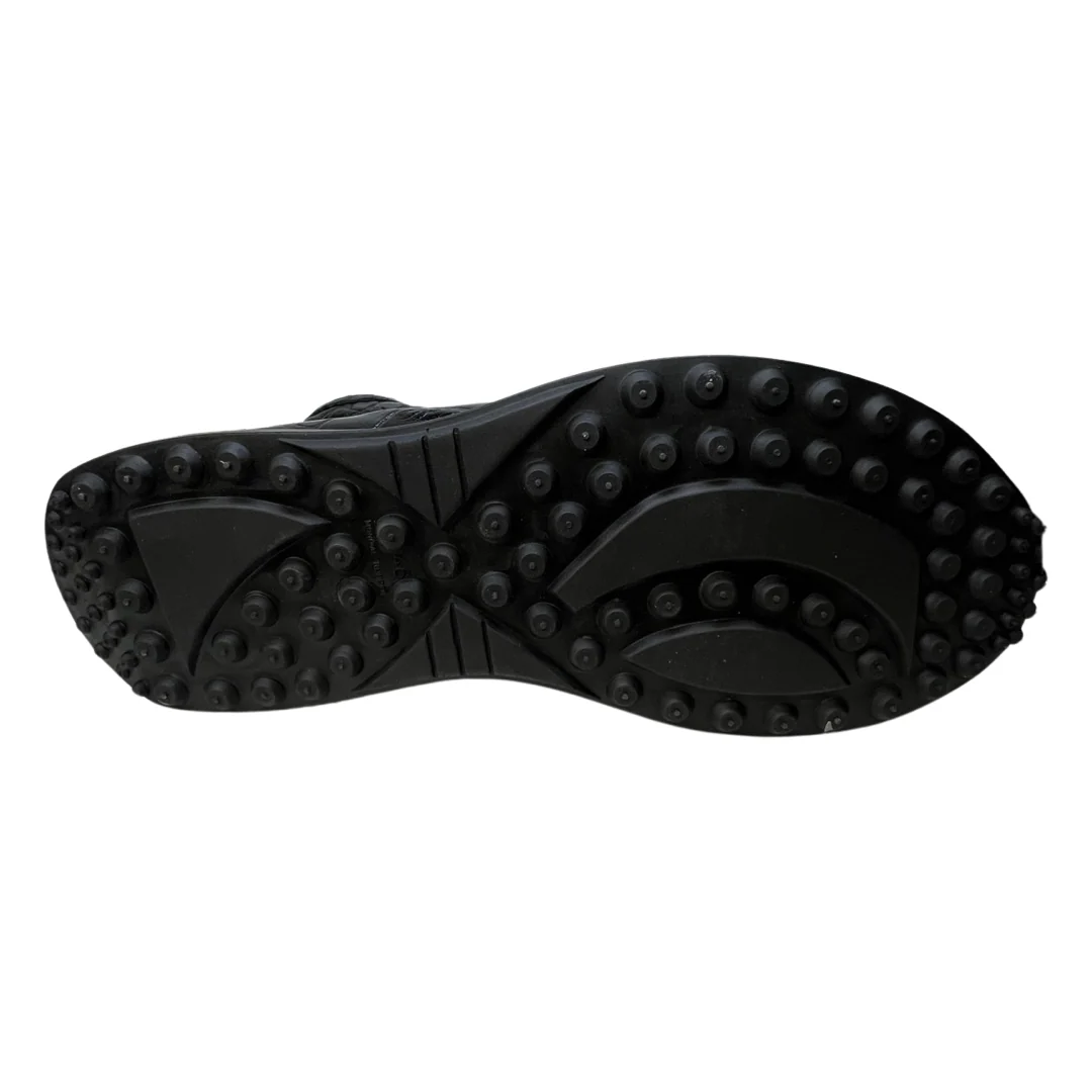 Mauri 8611 Black Hi-top All-Over Alligator Lace Up Sneakers - Image 4