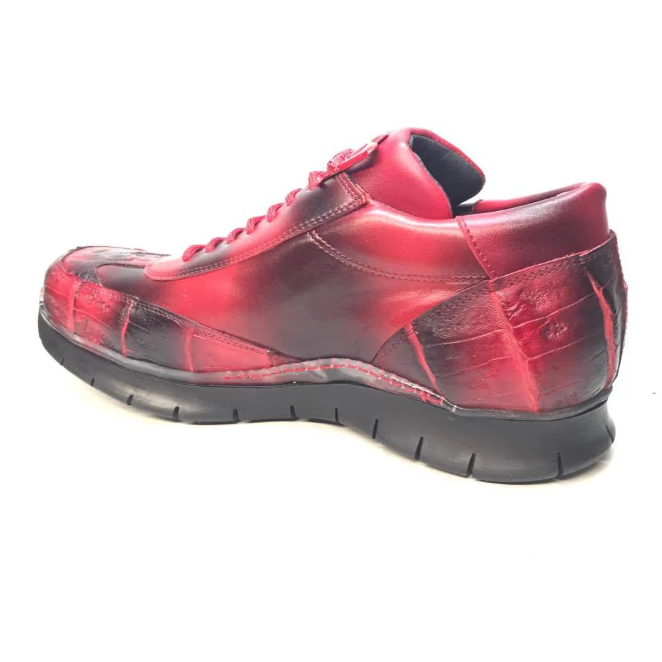 Mauri 8932/4 Crocodile/Lambskin Lace Up Sneakers - Image 5