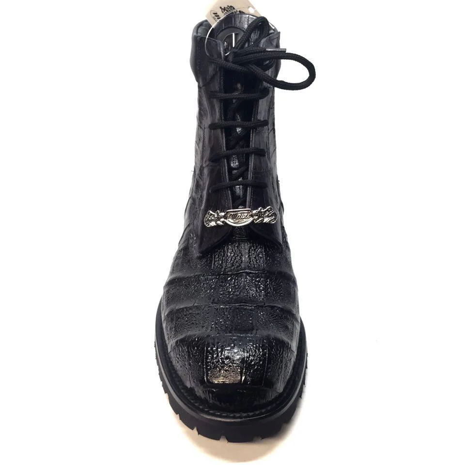 Mauri All-Over Baby Crocodile 'King' Lace Up Combat Boots 4637 - Image 3