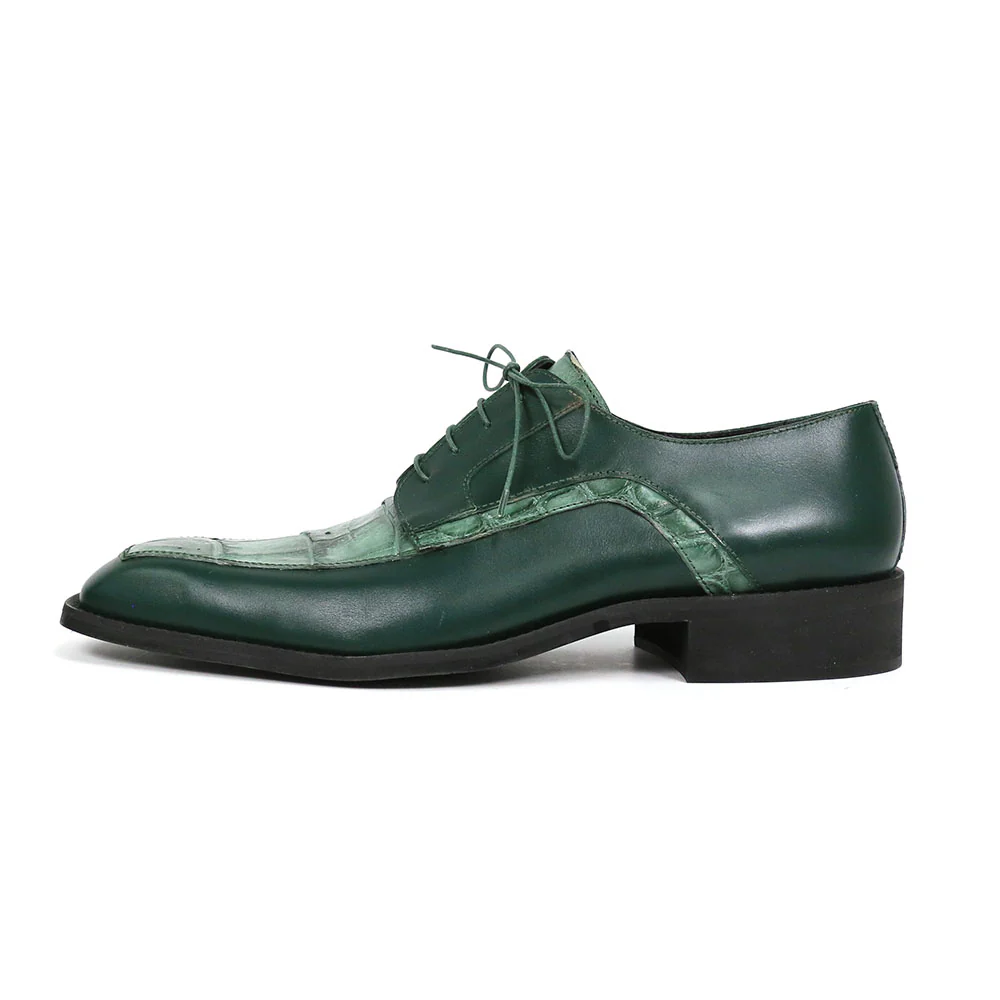 Mauri Arsenal 4642/9 Hunter Green Calfskin/Alligator Dress Shoes - Image 5