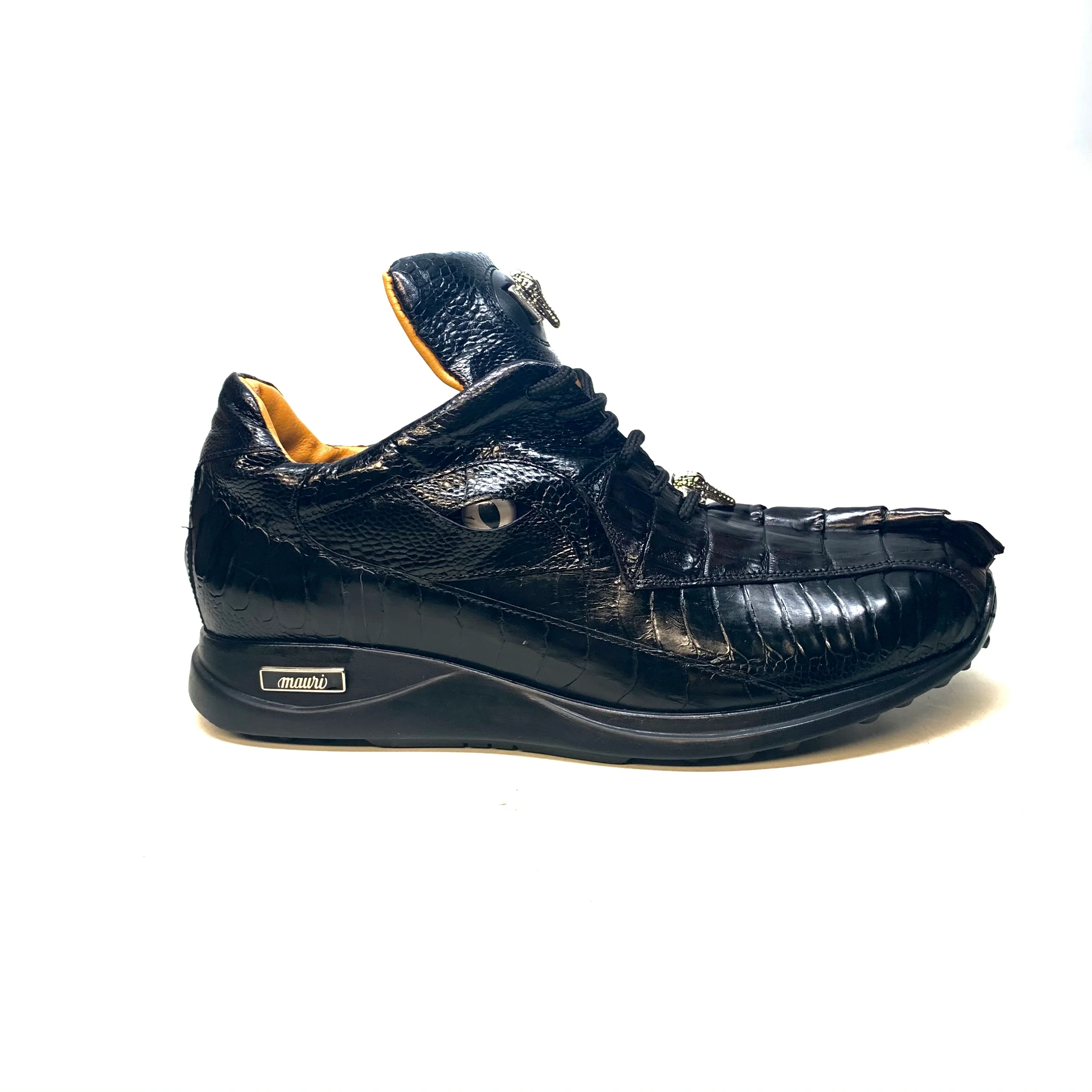 Mauri 8605 'Eye' Black Hornback Tail/Ostrich Leg Sneakers - Image 9