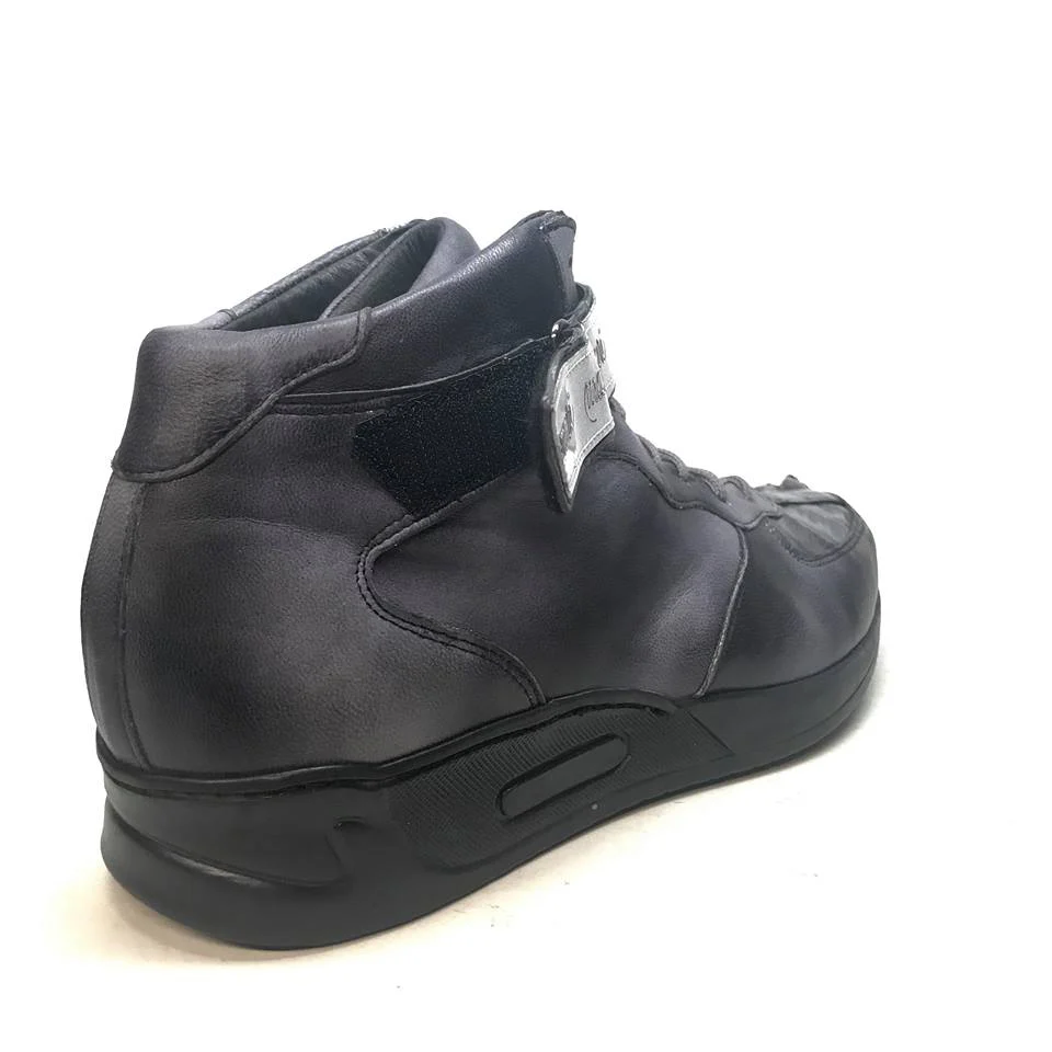 Mauri M764/1 Grey/Black Nappa Leather Hornback Strap Sneaker - Image 7