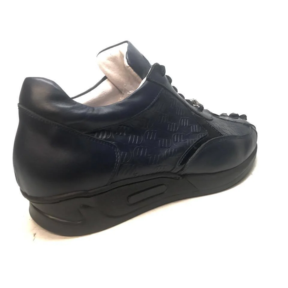 Mauri M770/1 Navy Blue Crocodile Tail Sneakers - Image 2