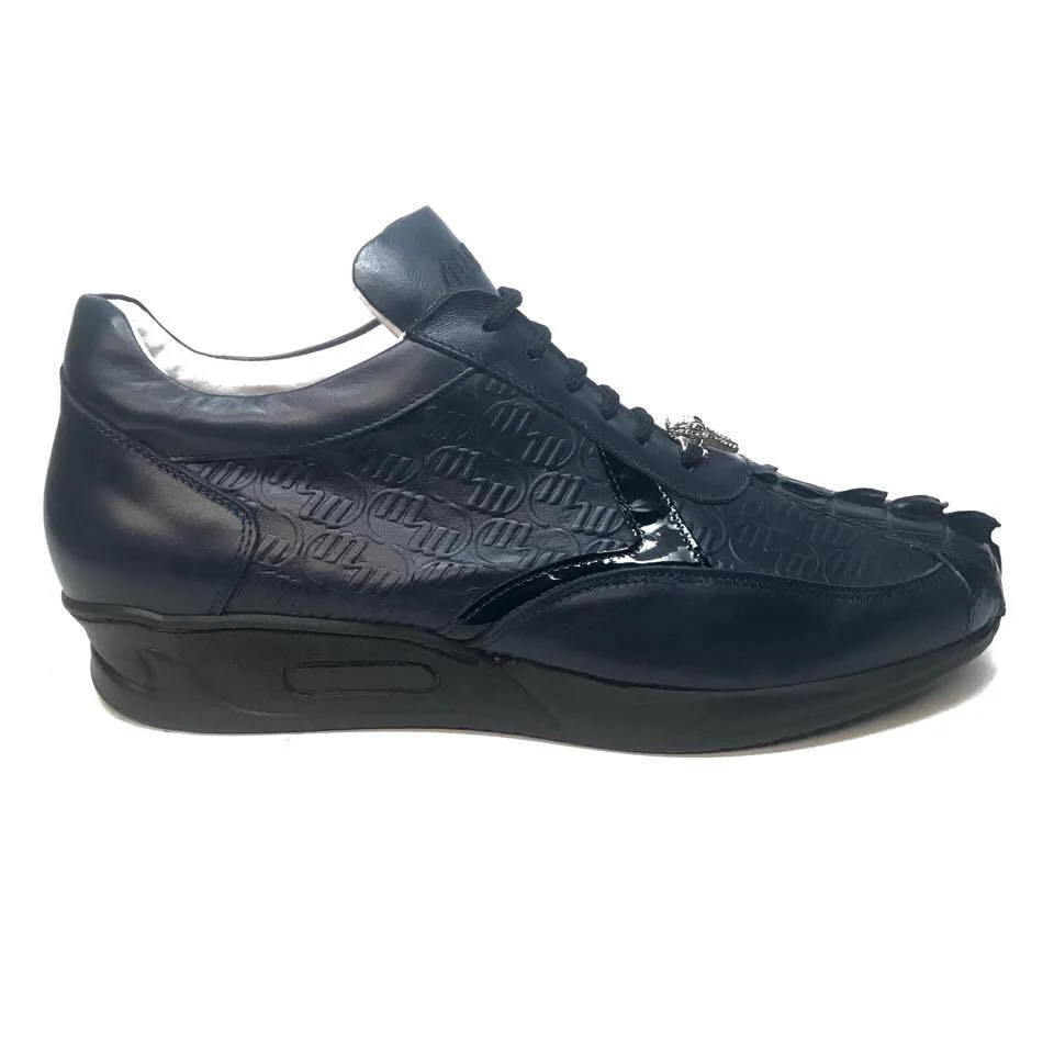 Mauri M770/1 Navy Blue Crocodile Tail Sneakers - Image 3