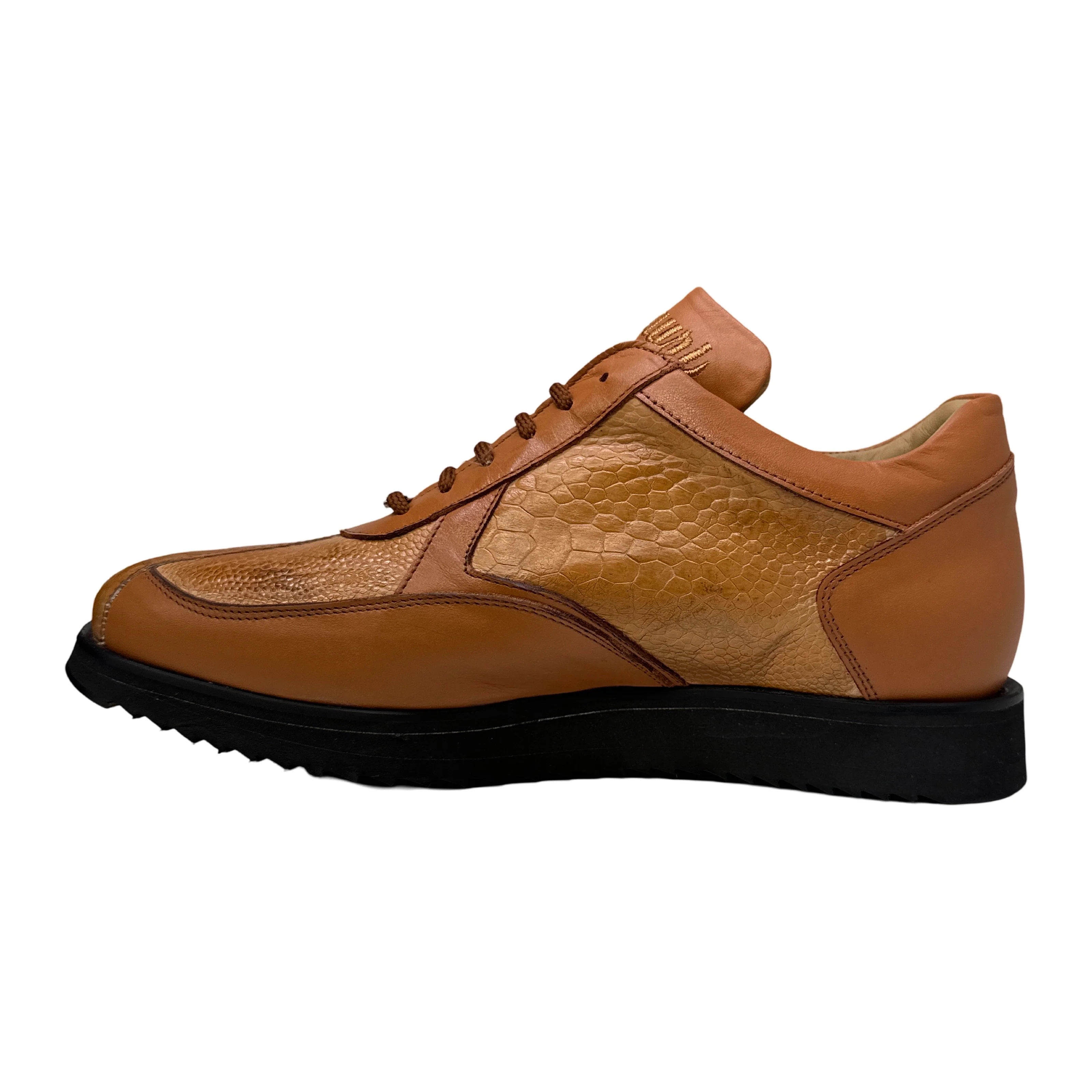 Mauri M770/4 Chestnut / Cognac Bolt Ostrich Leg & Nappa Sneaker - Image 4