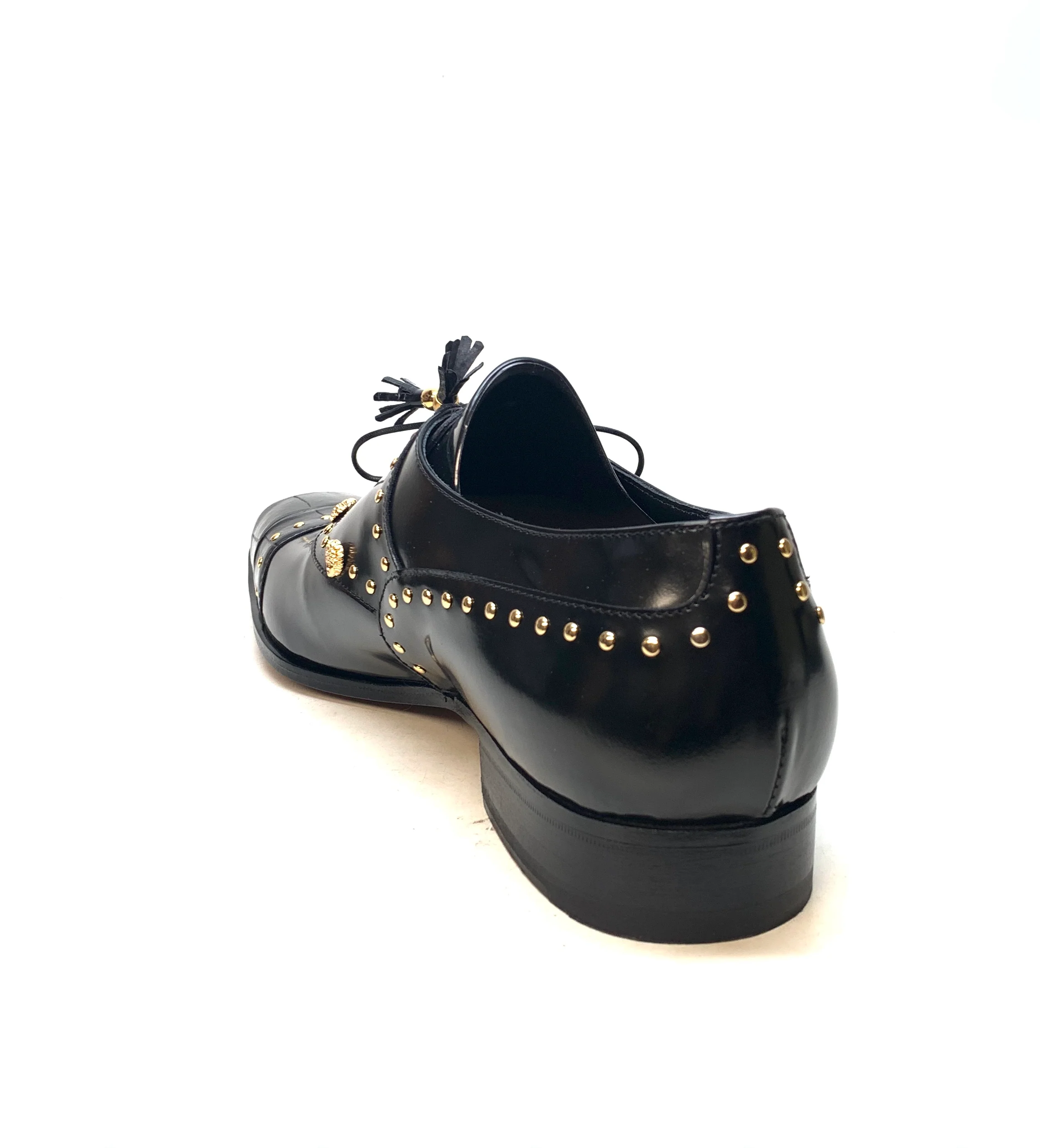Mauri Men's 4901 "Vegas" Black Alligator Calf Skin Dress Shoes - Image 9