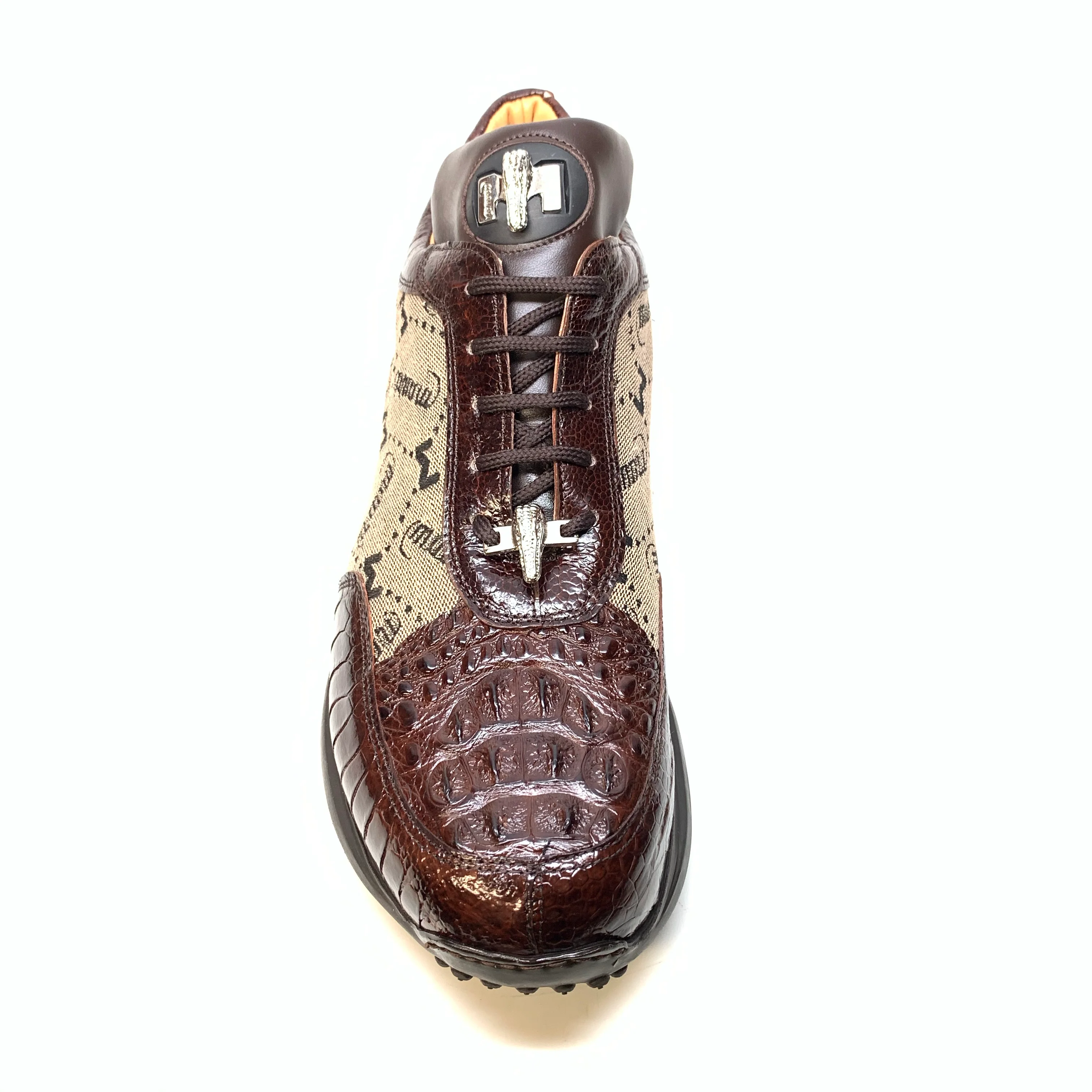 Mauri  ‘8741/2’ Brown Alligator/Ostrich Leg Sneakers - Image 3