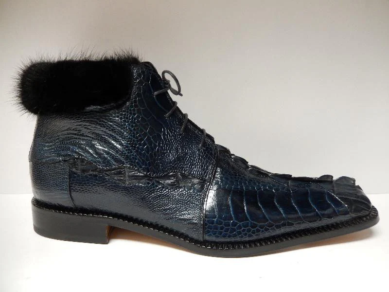 Mauri Mink/Ostrich Leg/Crocodile Lace Up Ankle Boots 4409 - Image 3