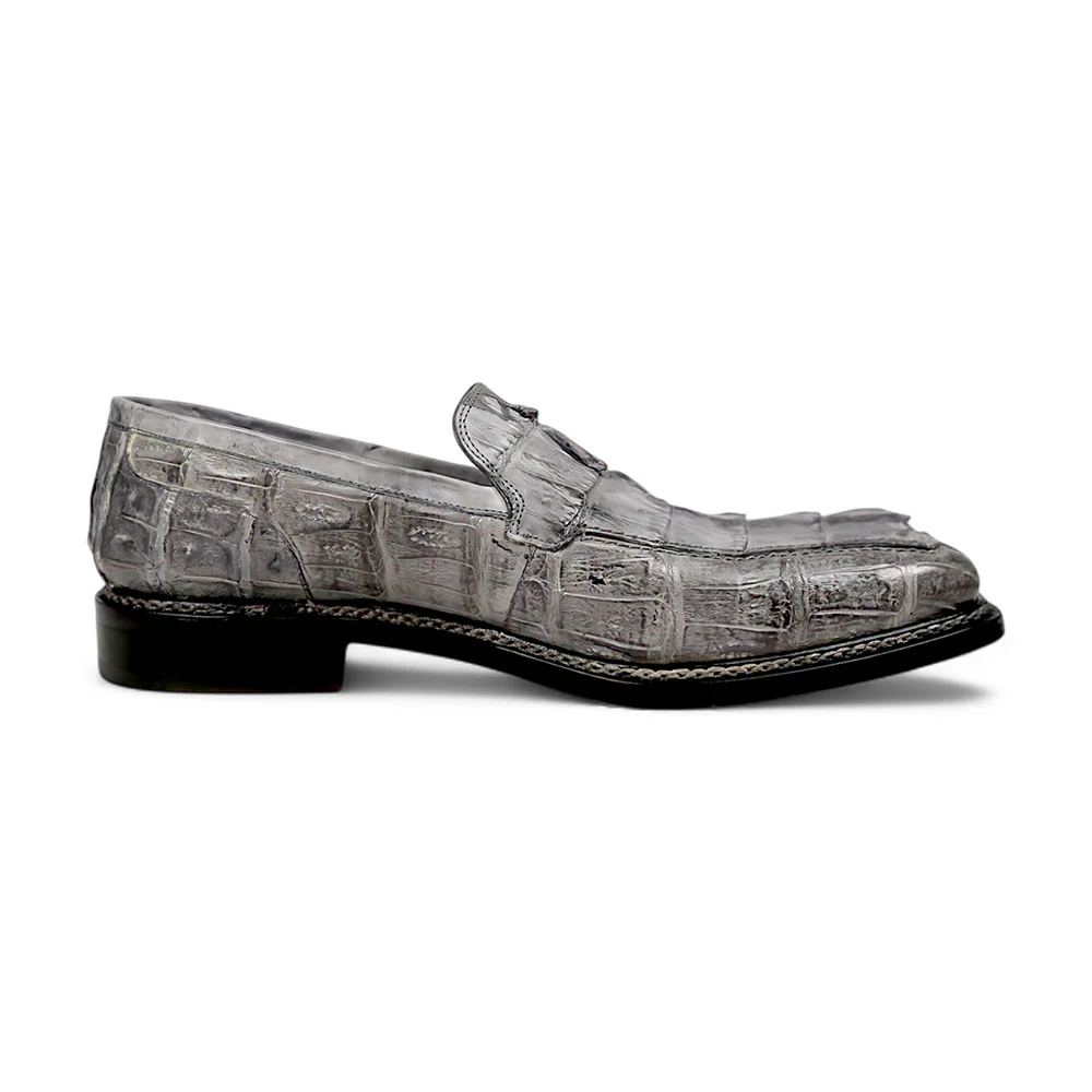 Mauri Orefici 4770/1 Gray Baby Crocodile/Hornback/Calfskin Loafers - Image 2