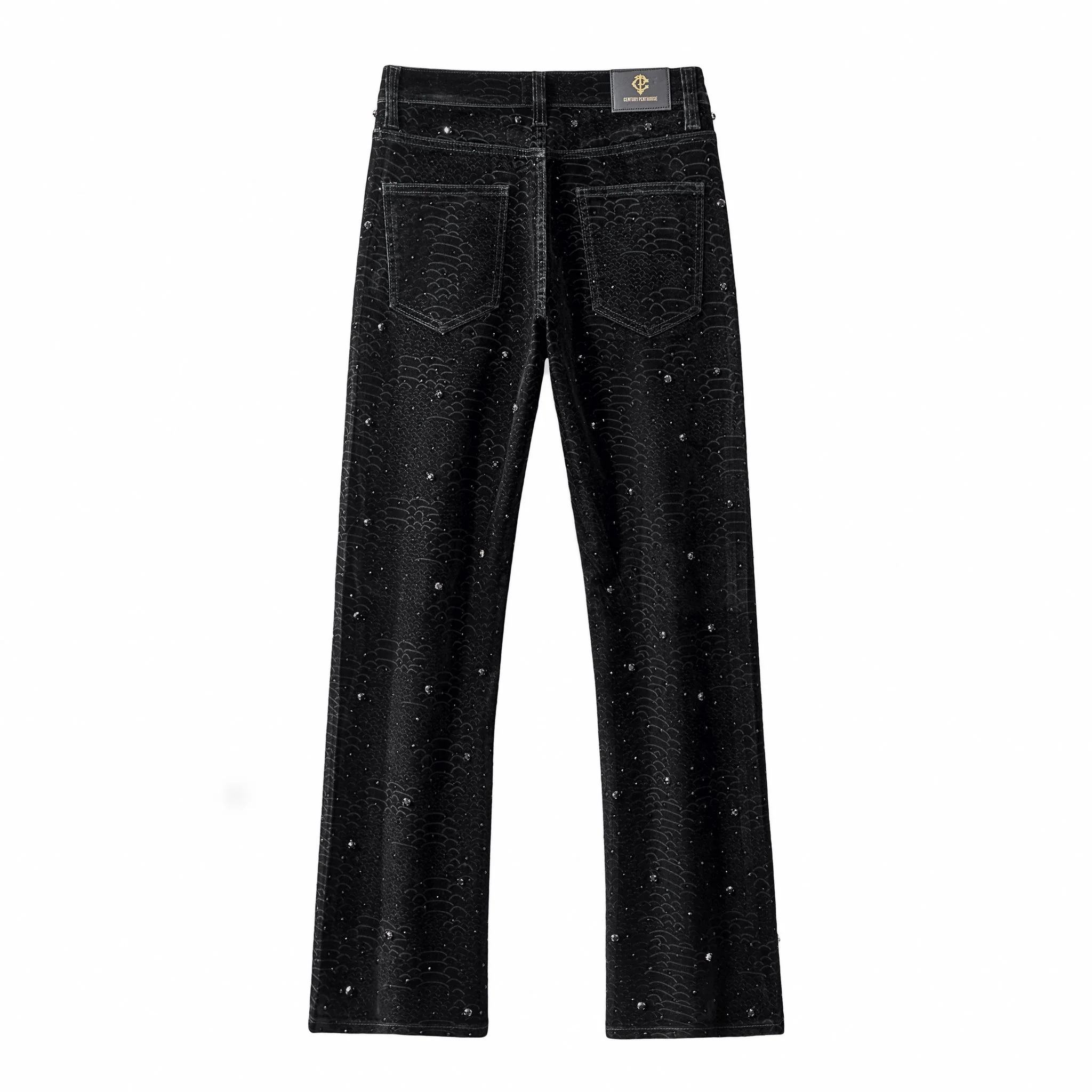 Midnight Serpent Rhinestone Pants - Century Penthouse BLACK - Image 4
