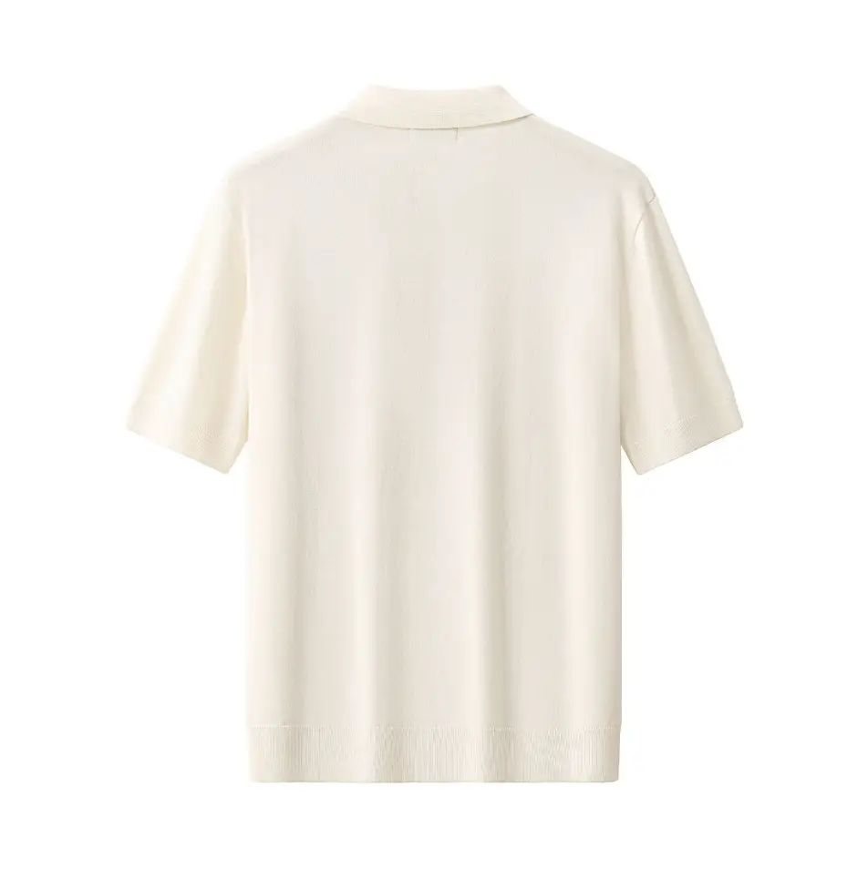 Milano Texture Knit Polo IVORY - Image 3