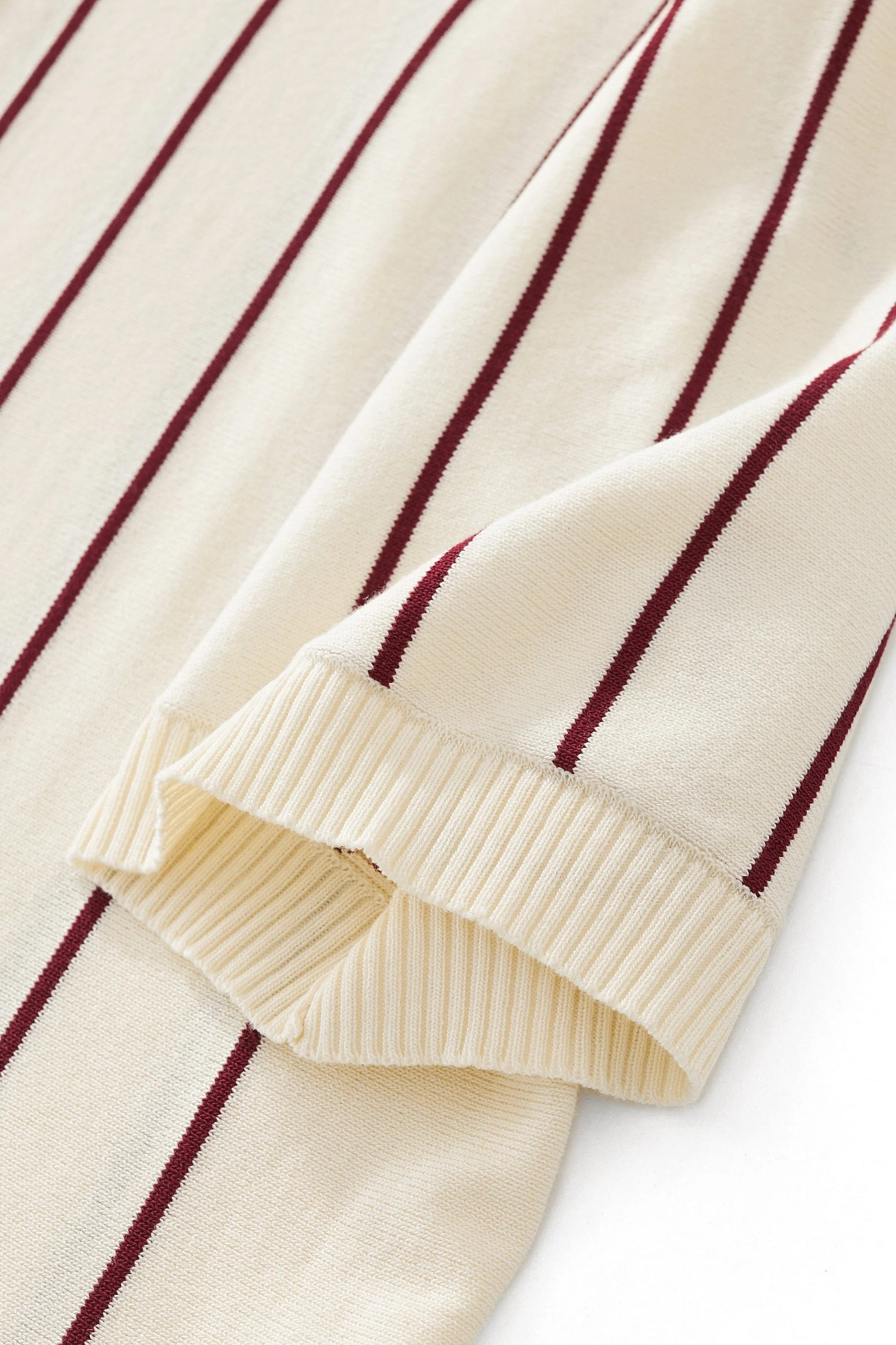 ModStripe Knit Shirt IVORY/WINE - Image 5