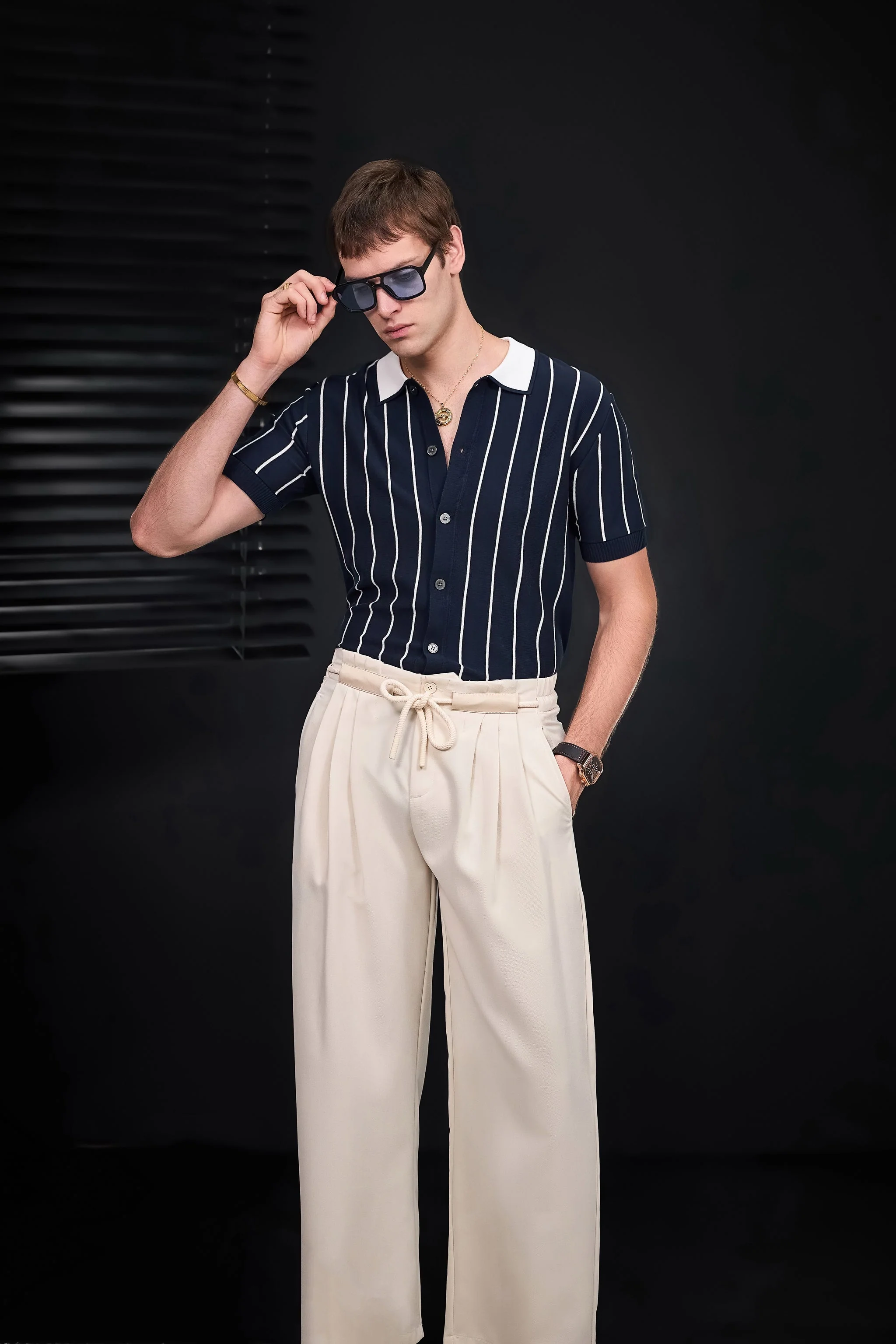 ModStripe Knit Shirt NAVY/WHITE - Image 16