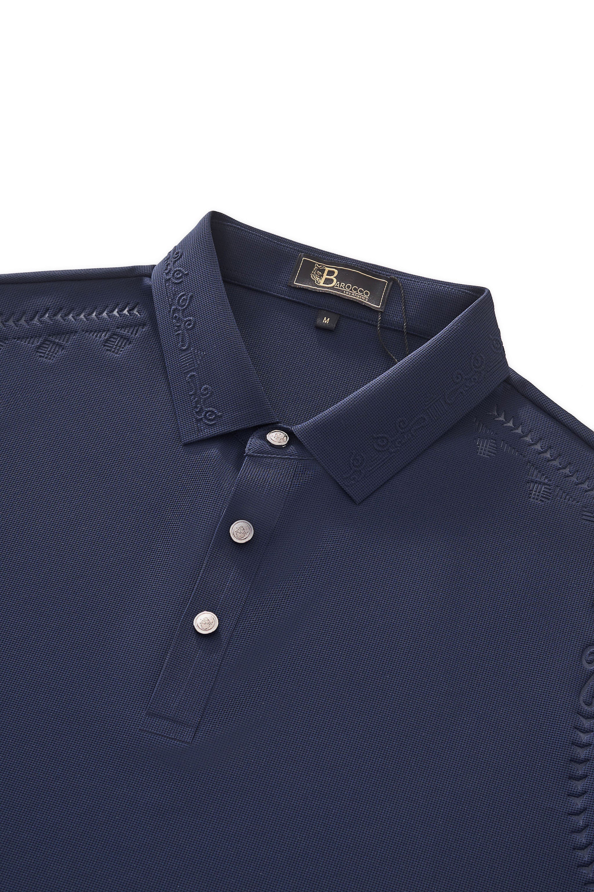 Ornate Trim Polo NAVY - Image 4