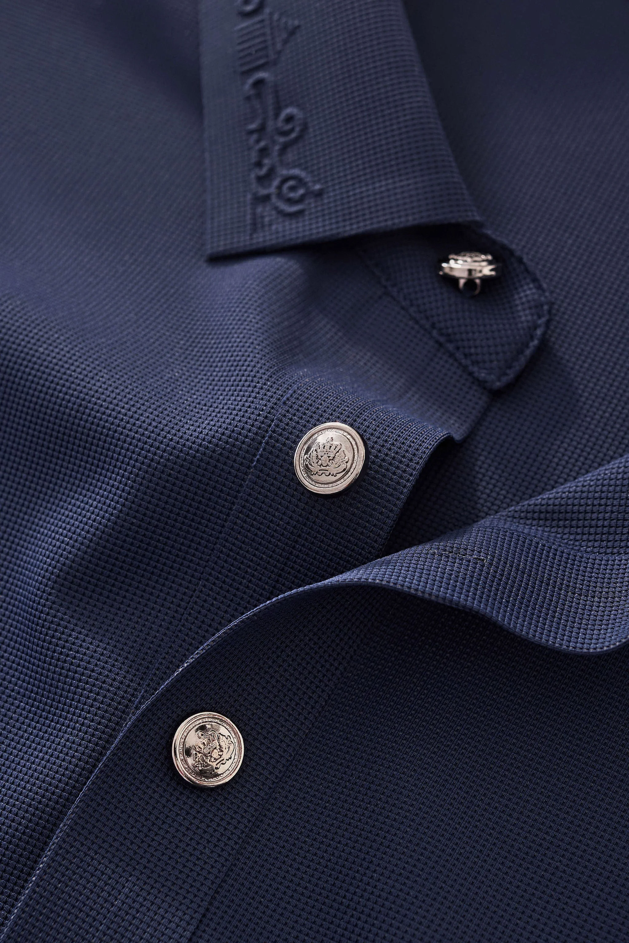Ornate Trim Polo NAVY - Image 7