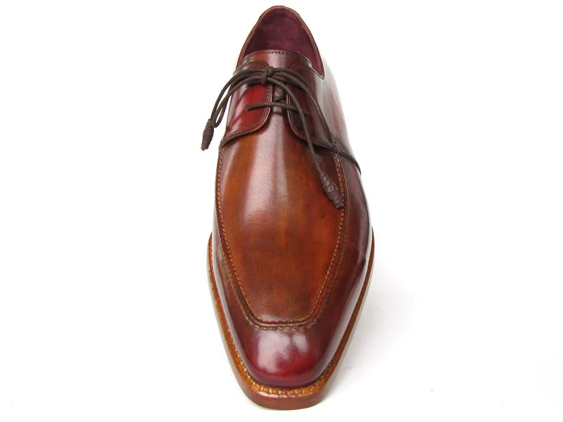 Paul Parkman Brown Goodyear Welted Square Toe Apron Derby Shoes - Image 6
