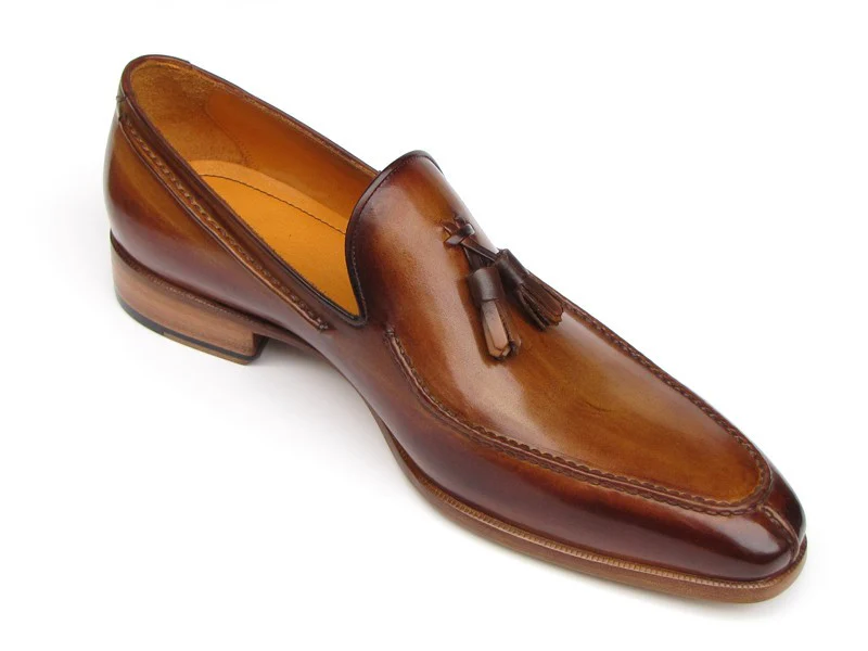 Paul Parkman Camel & Brown Hand-Painted Tassel Loafer - Image 2