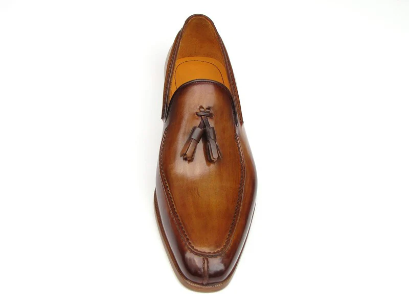 Paul Parkman Camel & Brown Hand-Painted Tassel Loafer - Image 3