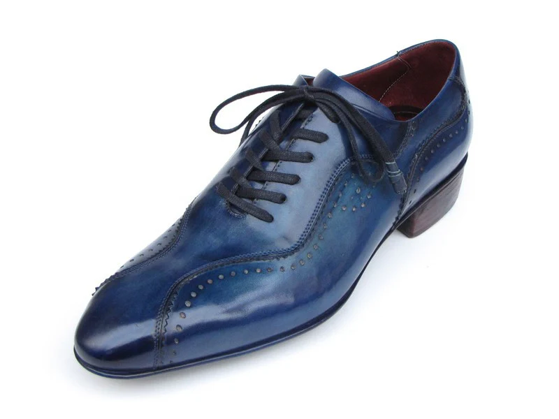 Paul Parkman Handmade Lace-Up Casual Blue Shoes - Image 5