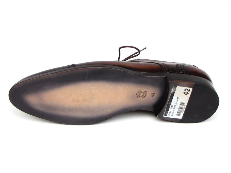 Paul Parkman Men's Bordeaux / Tobacco Derby Shoes Leather Upper And Leather Sole - Image 6