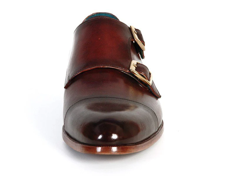 Paul Parkman Men's Cap-Toe Double Monkstraps Brol Dark Brown - Image 2