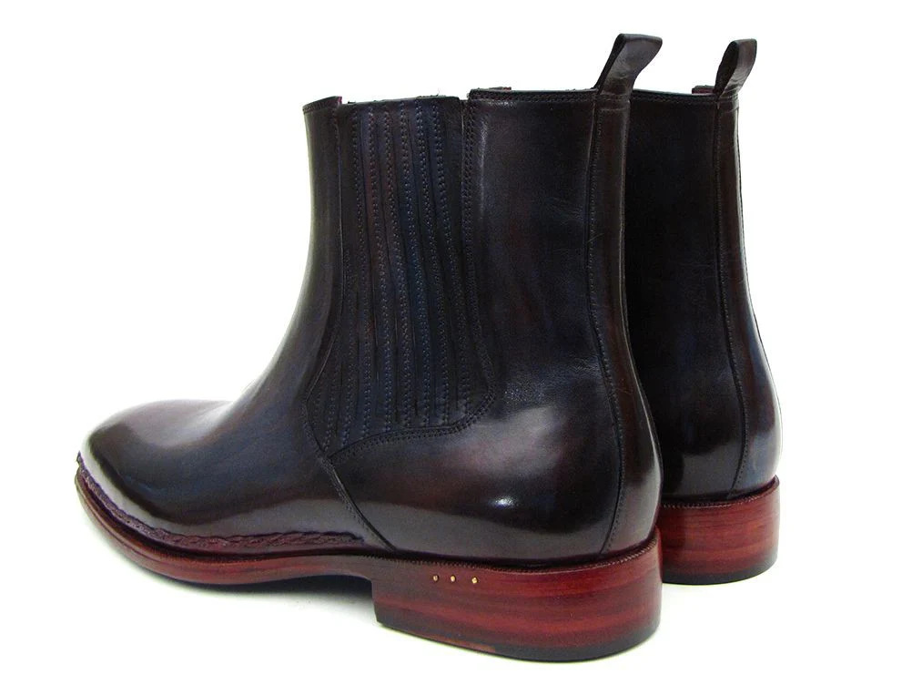 Paul Parkman Men's Chelsea Boots Navy & Bordeaux - Image 4