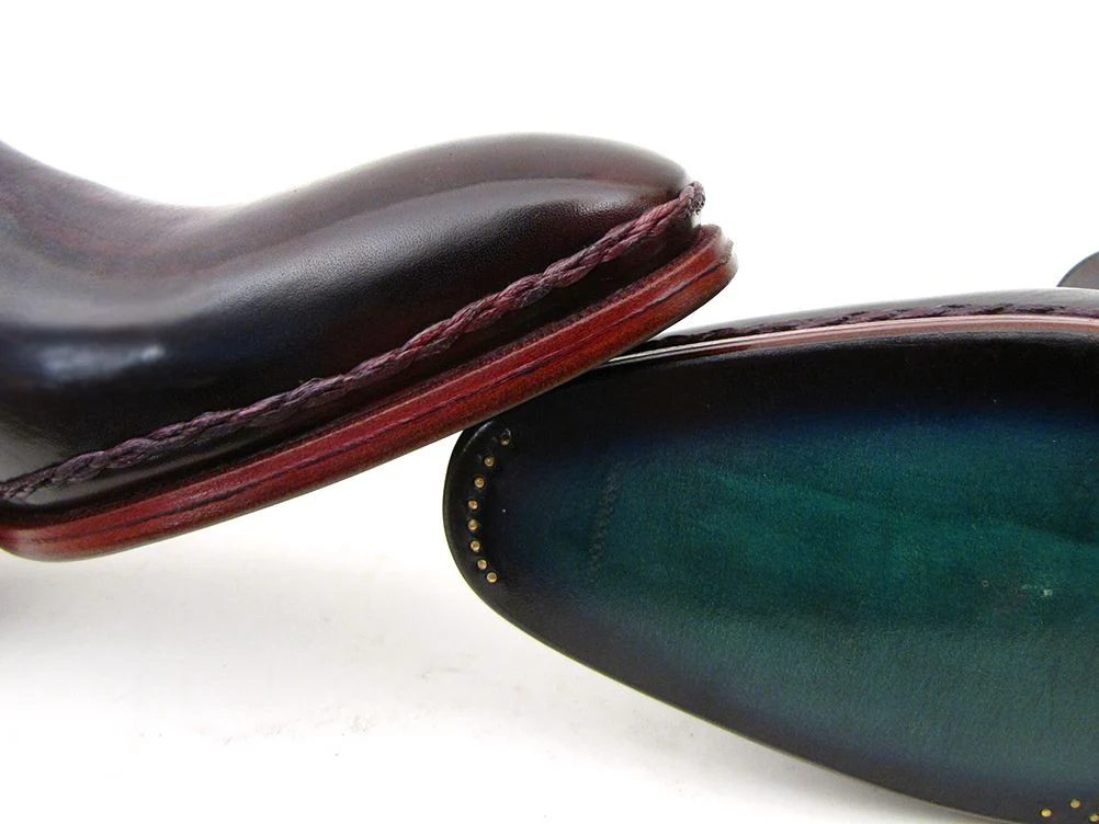 Paul Parkman Men's Chelsea Boots Navy & Bordeaux - Image 6