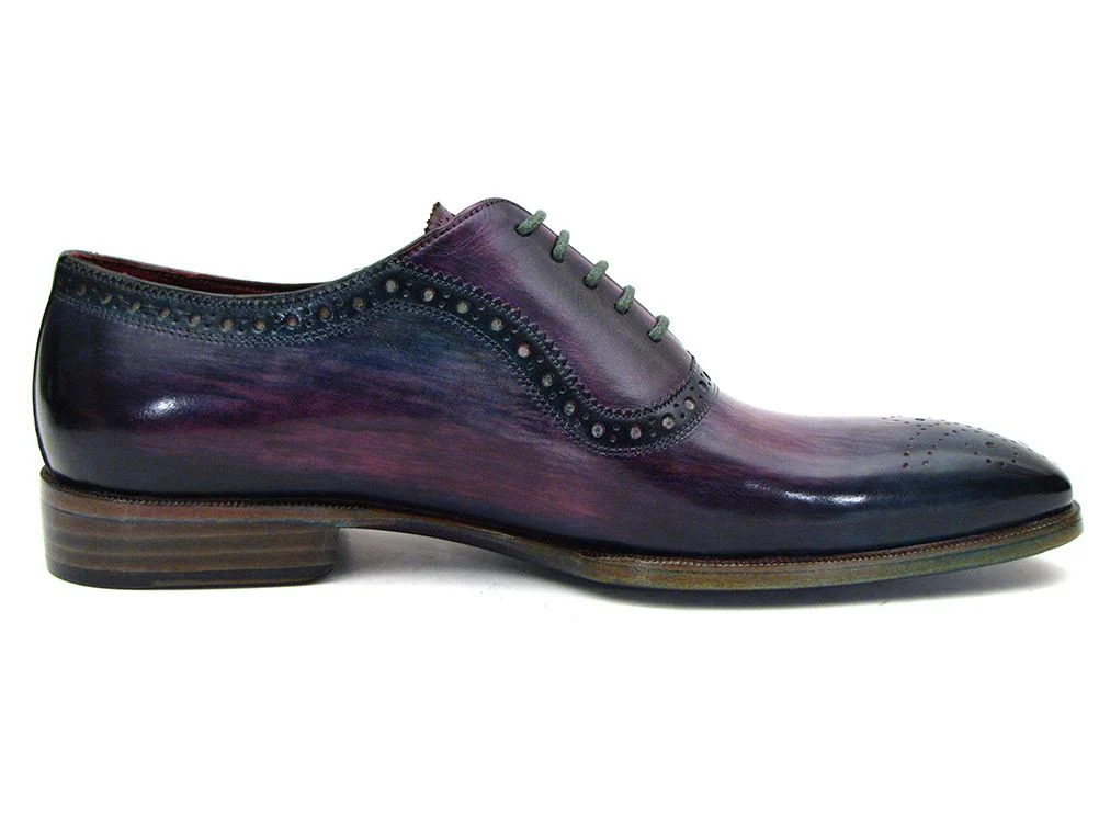 Paul Parkman Men's Purple & Navy Medallion Toe Oxfords - Image 3