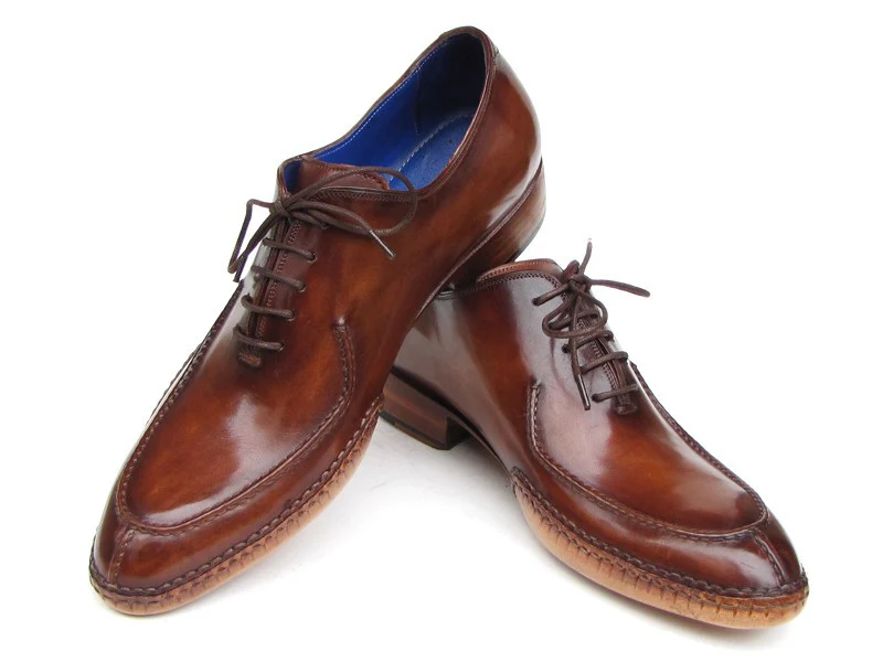 Paul Parkman Men's Side Handswen Split-Toe Brown Oxfords - Image 2