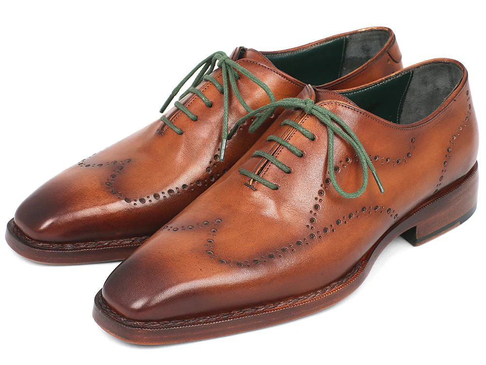 Paul Parkman Men's Wingtip Oxford Goodyear Welted Camel Brown - Image 3