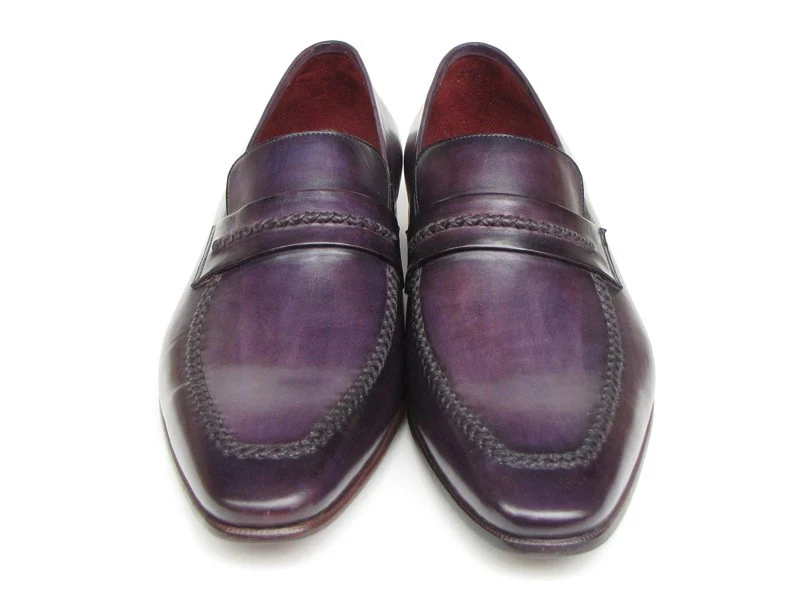 Paul Parkman Purple Loafers Handmade Slip-On Shoes - Image 7