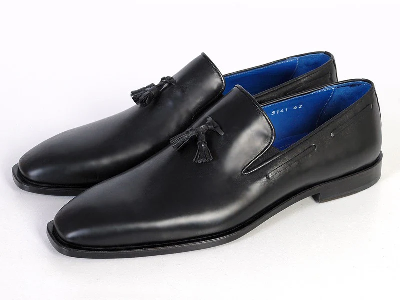 Paul Parkman Tassel Black Leather Sole Leather Upper Loafer - Image 4