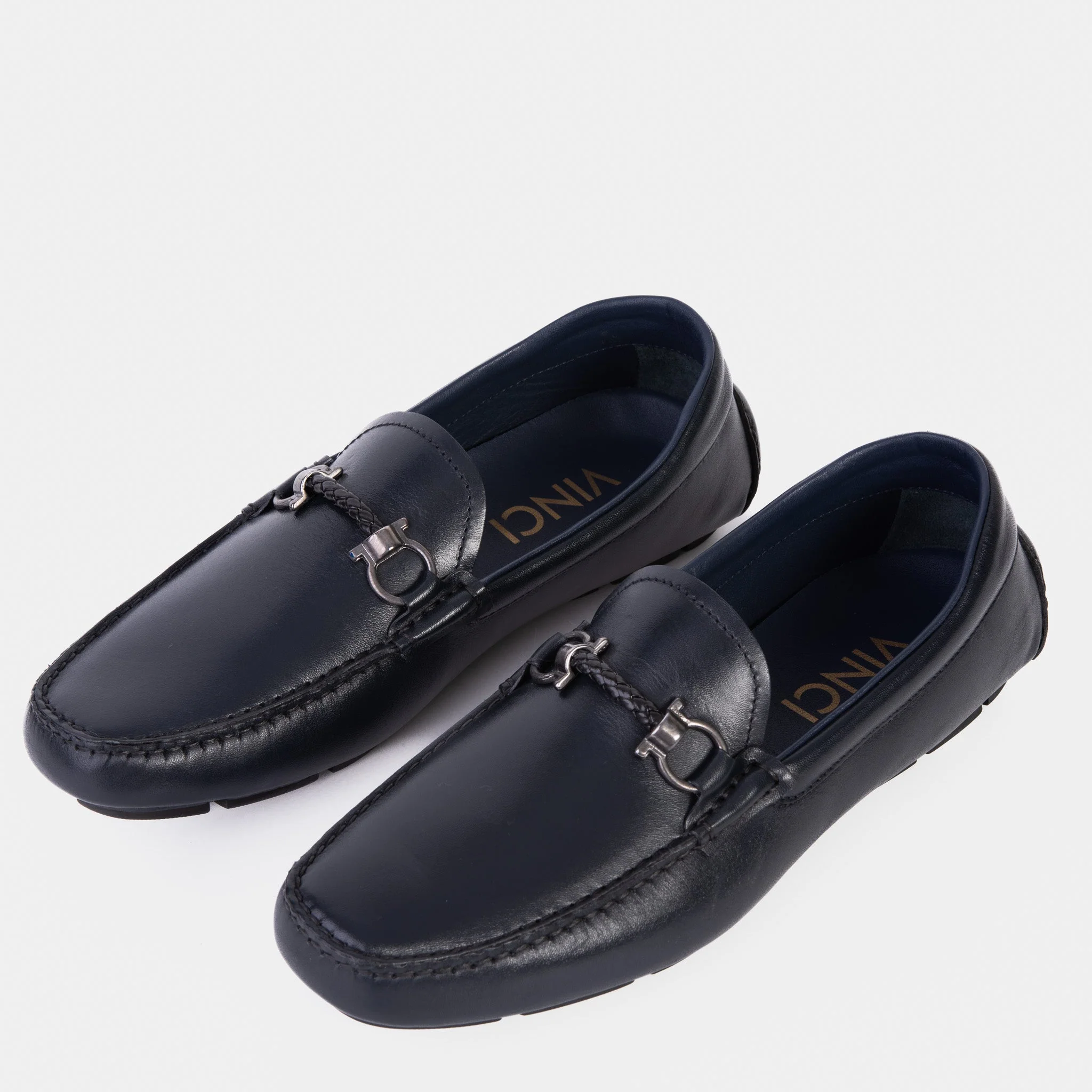 Pavia Navy Blue Leather Bit Drive Loafer Men Shoe - Image 6